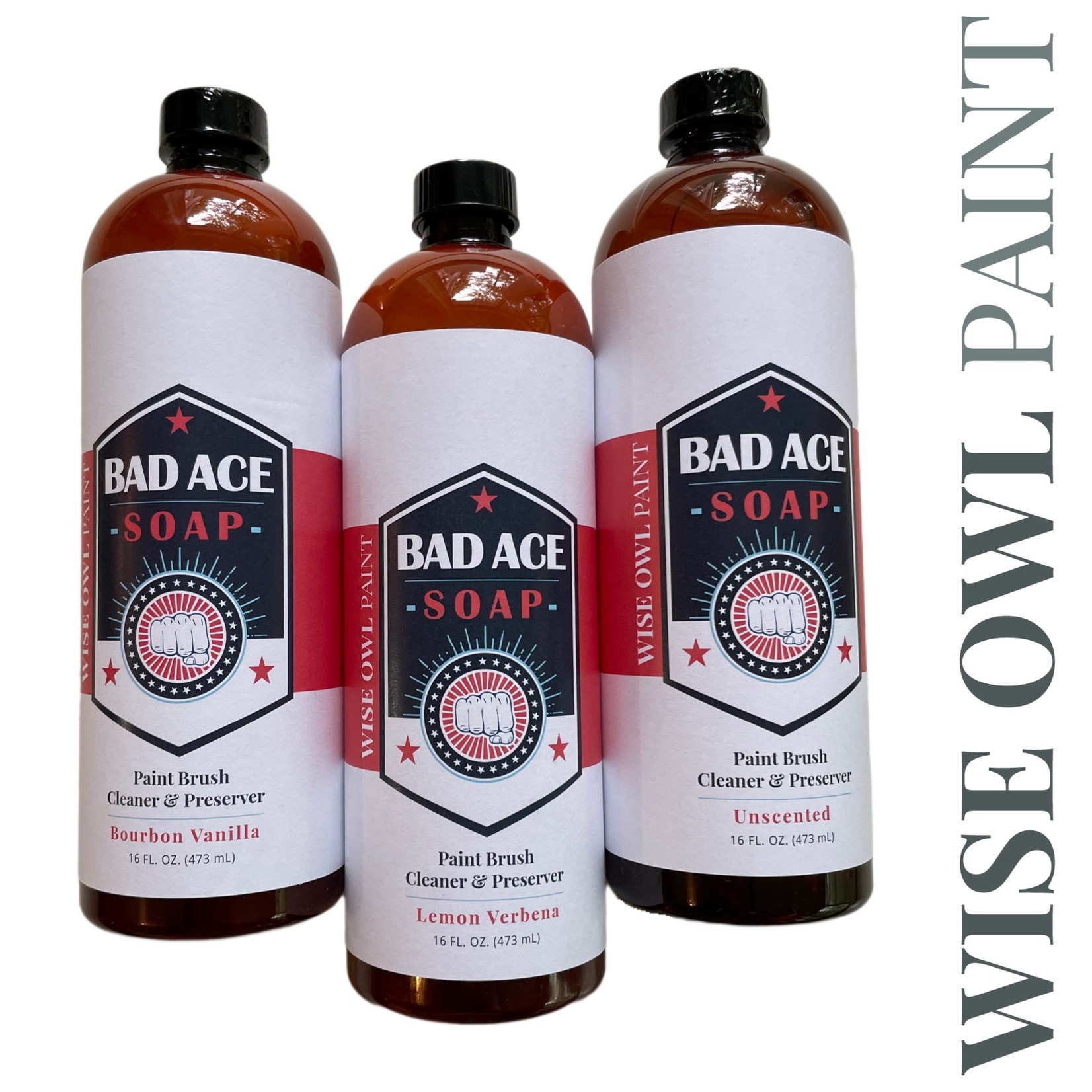 Wise Owl Bad Ace Soap, Bourbon Vanilla, 16 oz