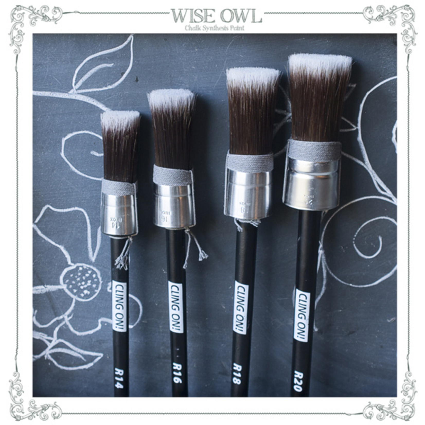 Wise Owl Cling On Paint Brush, Round Small (R14)