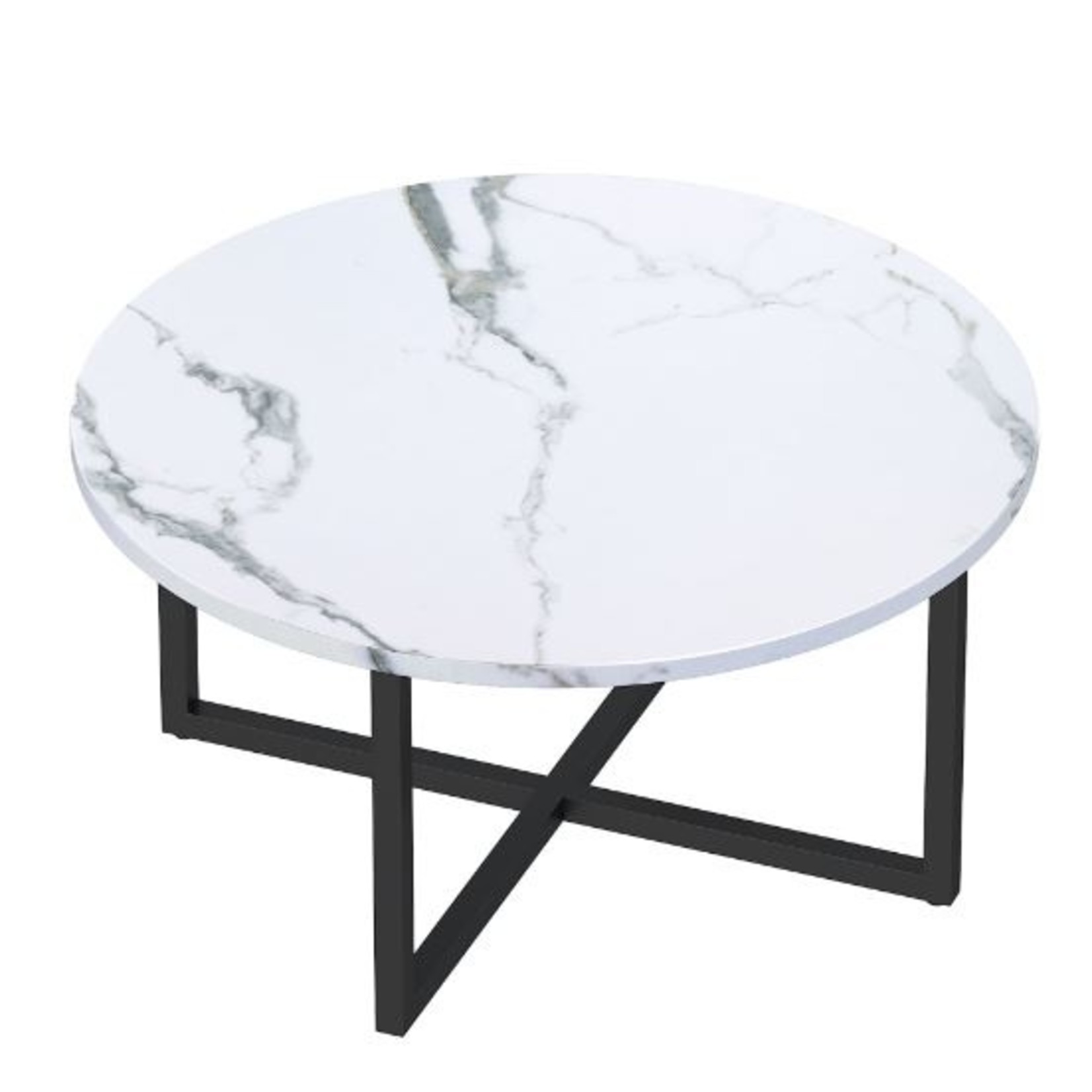 Nova Faux Marble Round Modern Coffee Table 36"