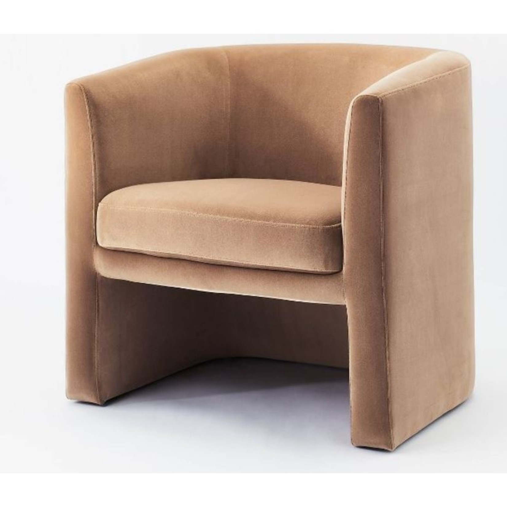 Nova Studio McGee Vernon Upholstered Barrel Accent Chair - Light Brown Velvet