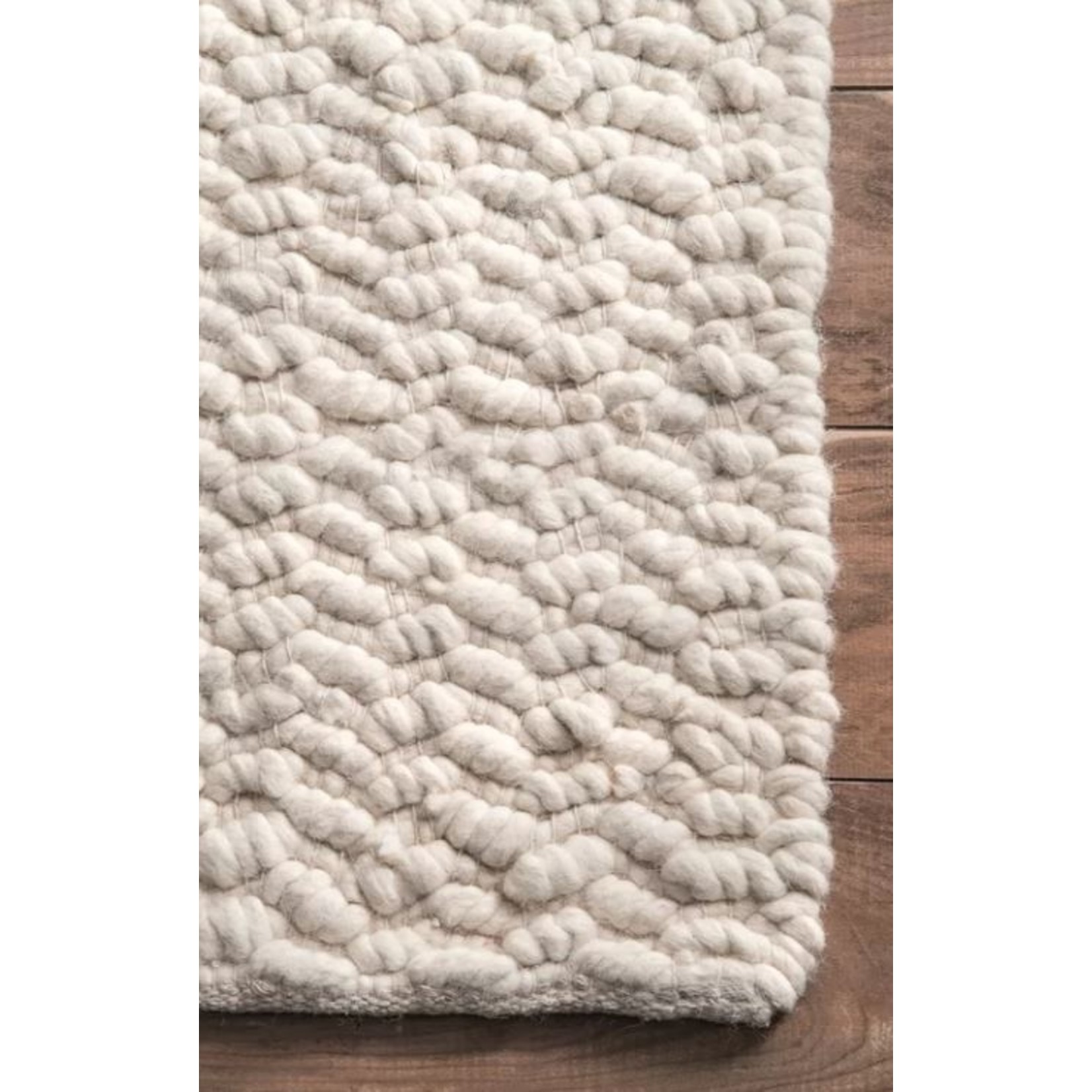Nova Lockhart Handmade Flatweave Wool/Cotton Ivory Rug