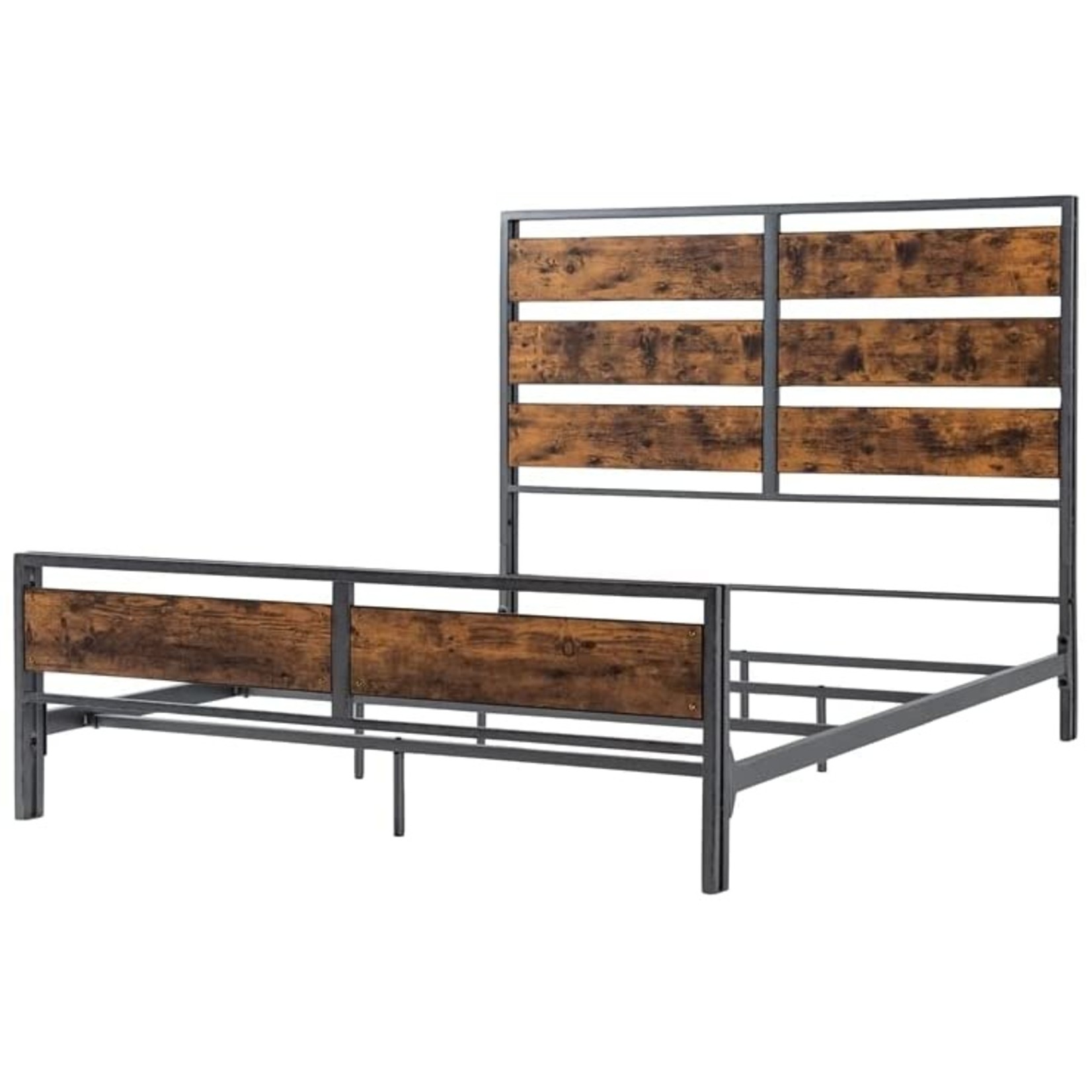 Nova Walker Edison  Wood Plank Metal Queen Size Bed