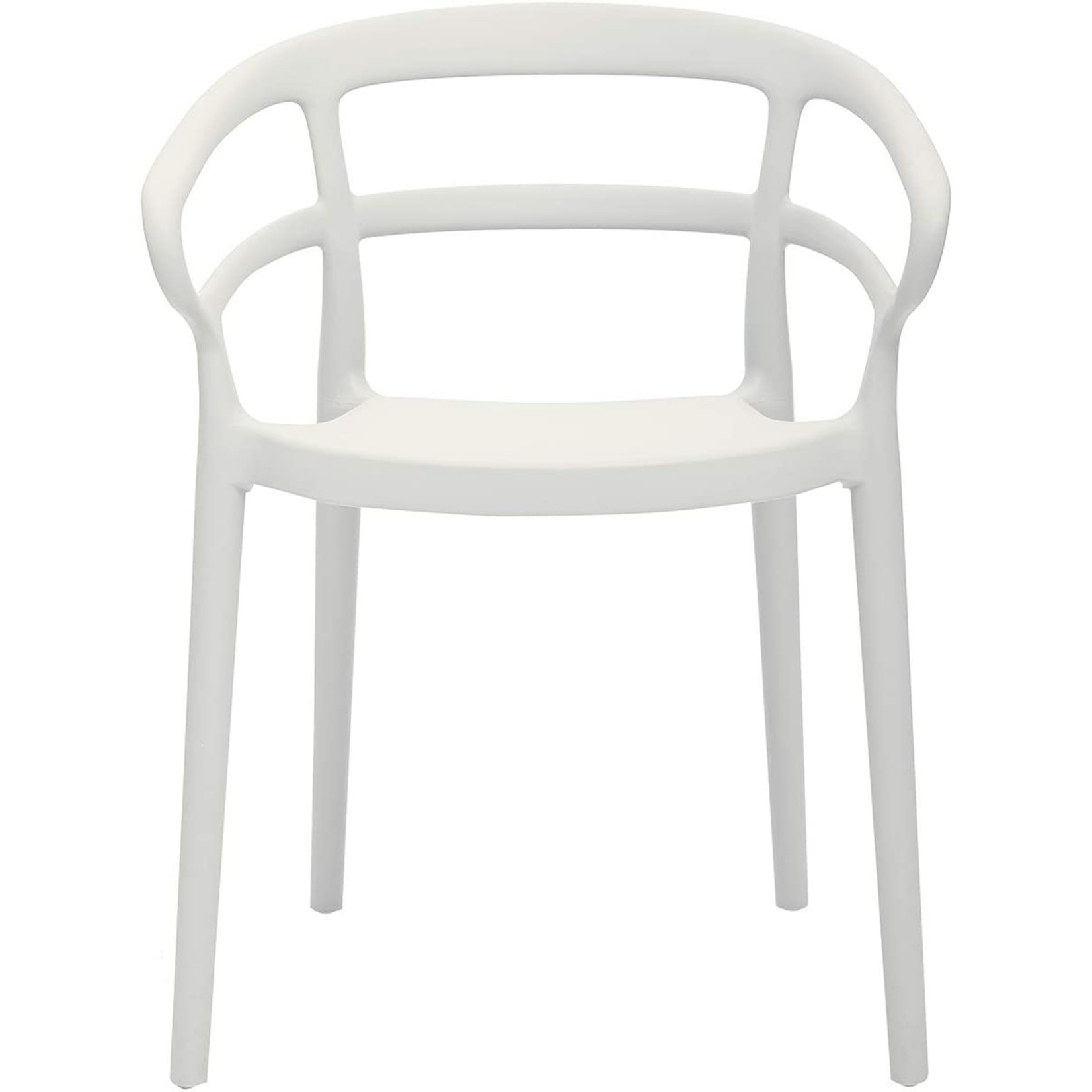 Nova SET of 2 - White, Curved Back Dining Chairs