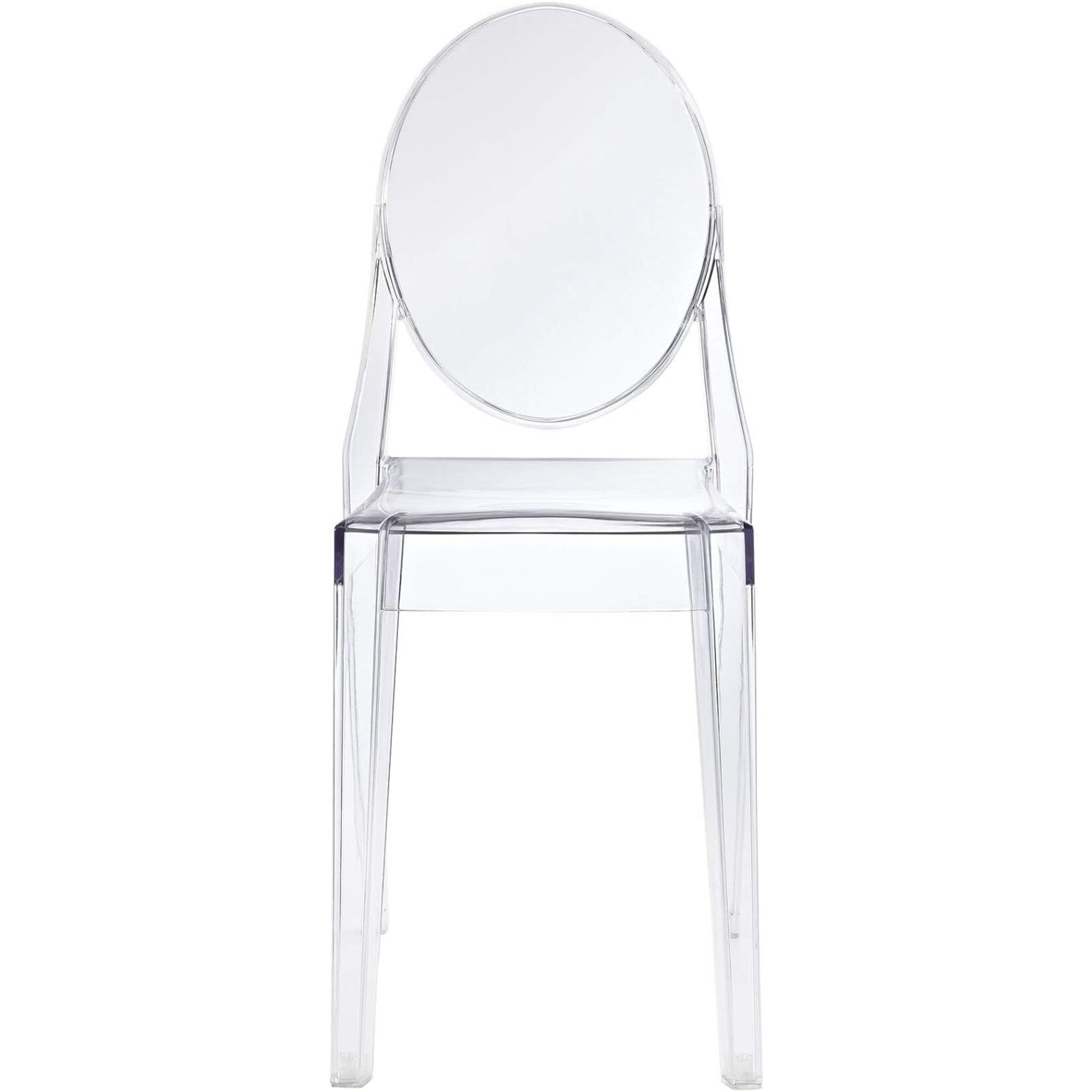 Nova Set of 2 Plata Import Ghost Armless Chair, Philippe Starck Style