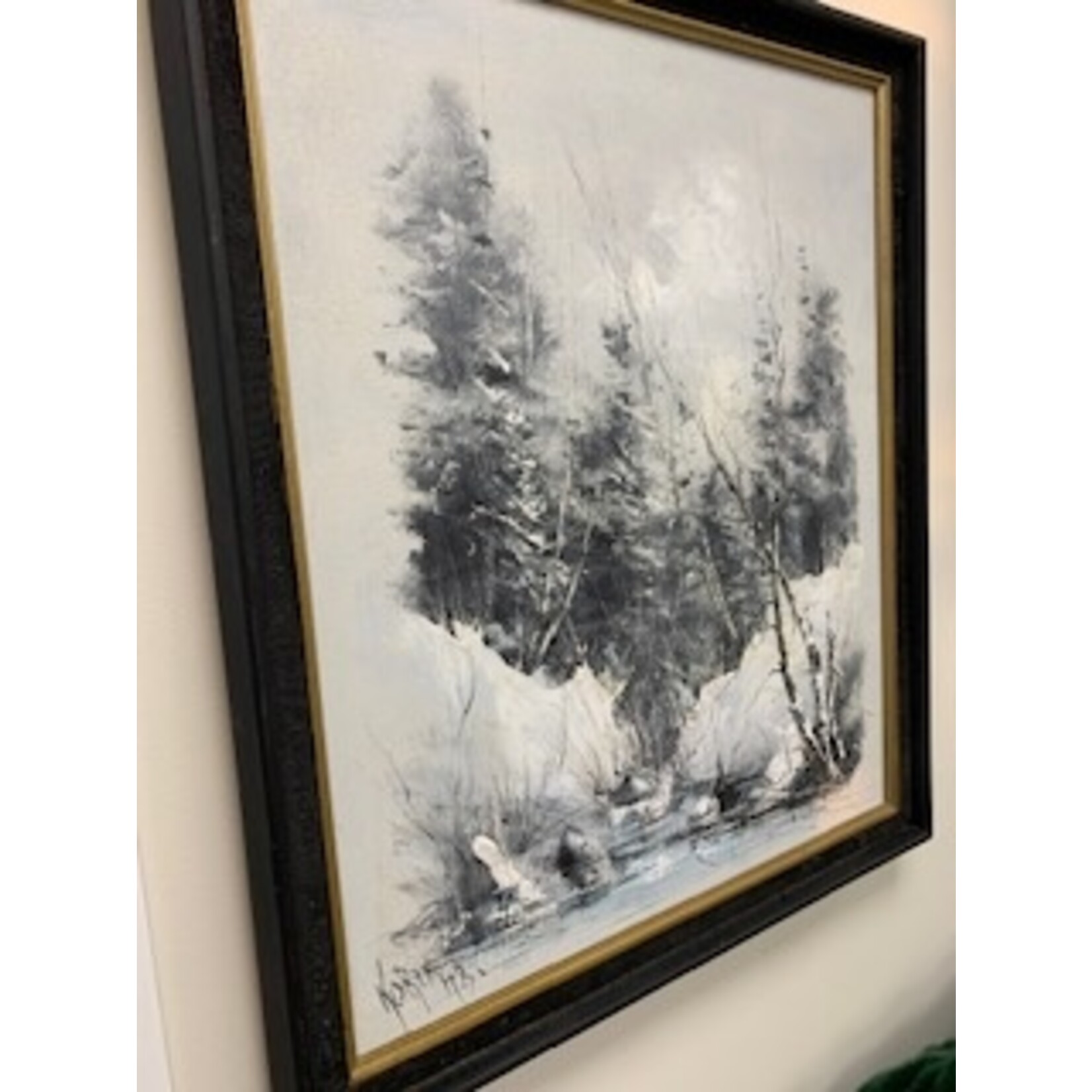 Estate Vintage Signed J.C. Koreny Original on Canvas; Winter