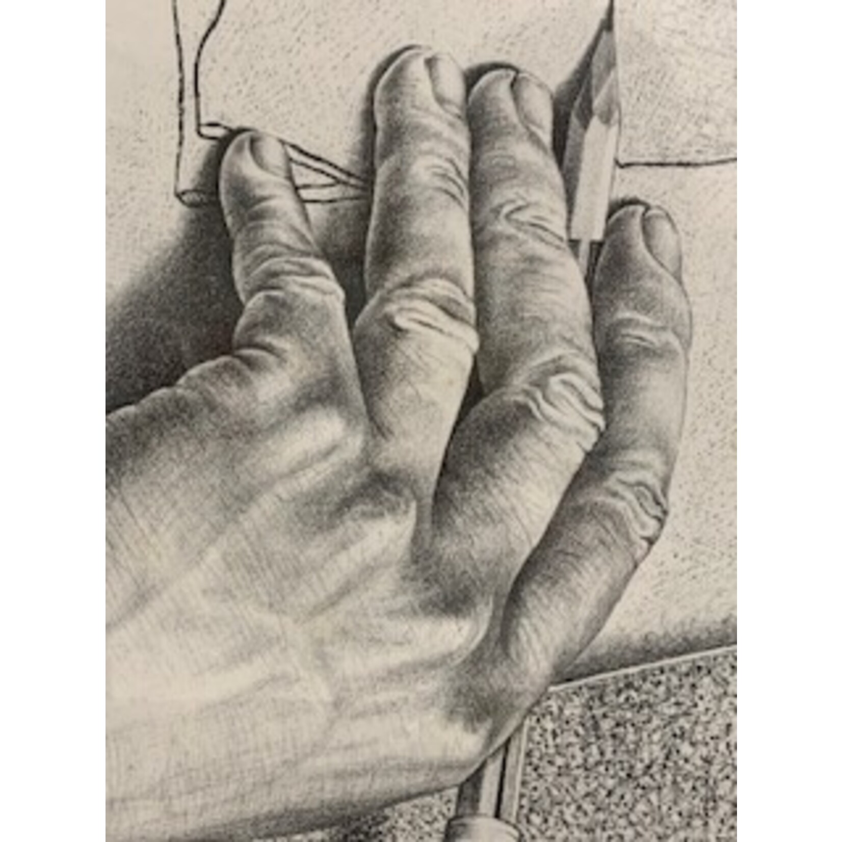 Nova M.C. Escher Vintage Framed 'Drawing Hands' Print 24" x 20", 1948