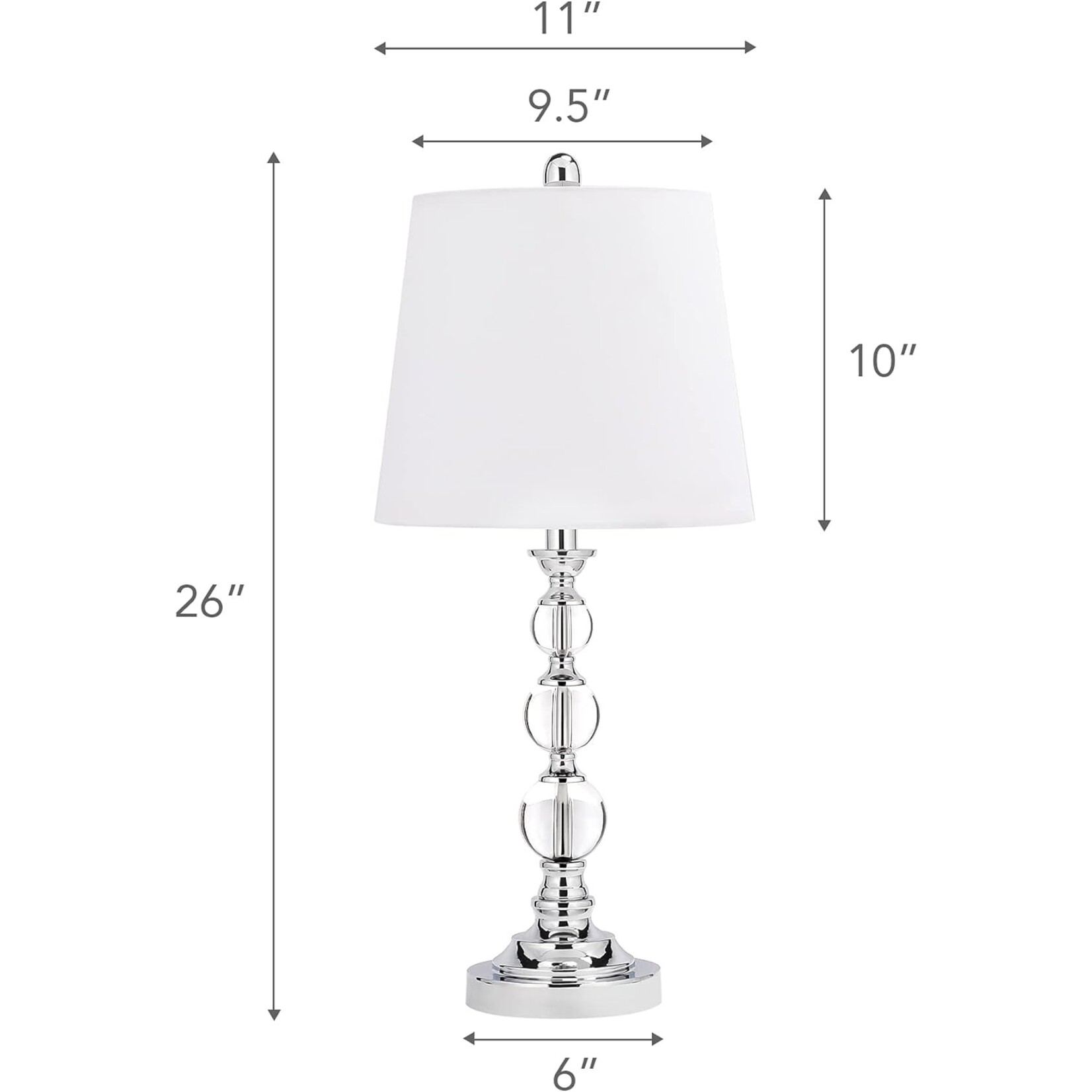 Nova VONLUCE 26 inch Tall Bedside Living Room Table Lamp