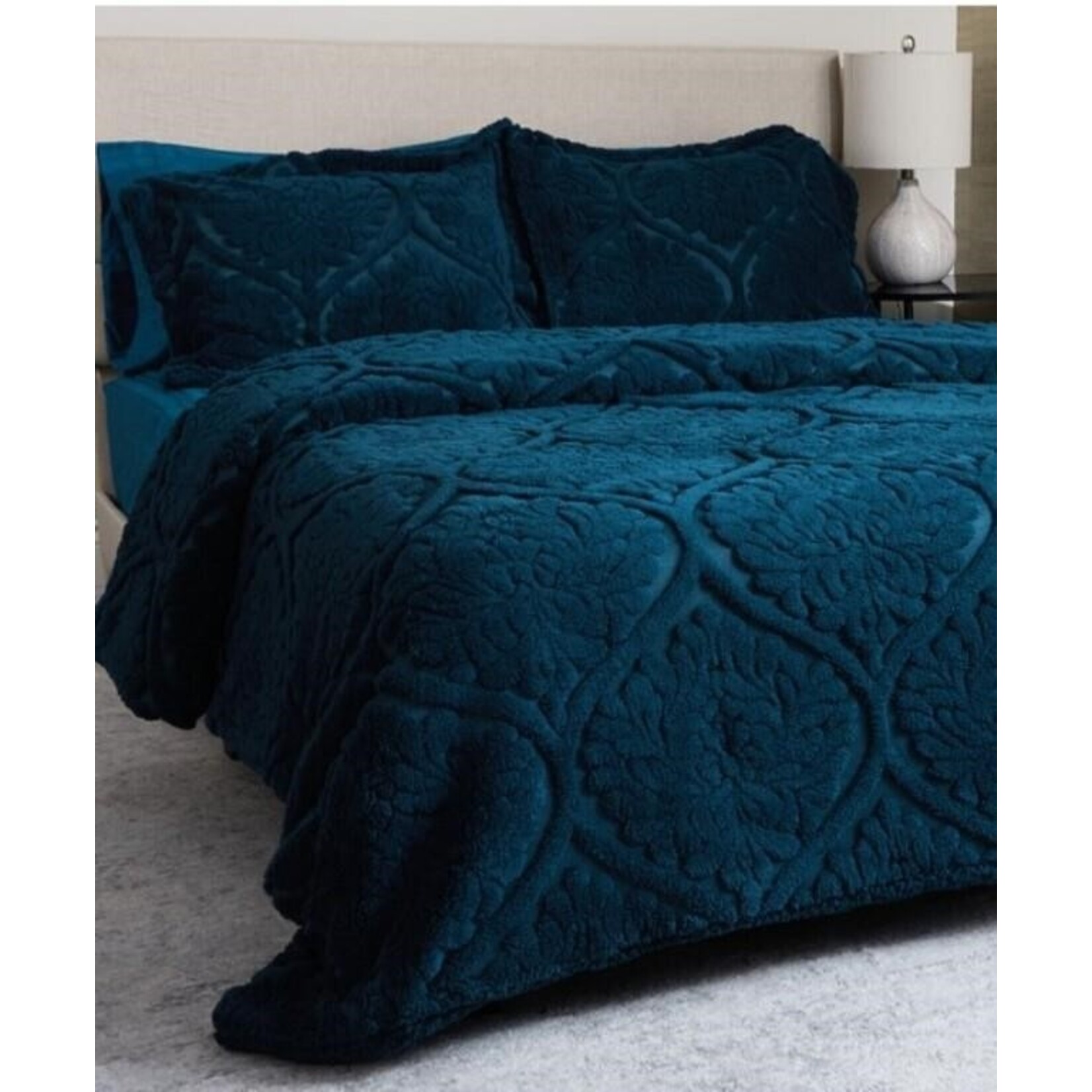 Nova Guillaume Sherpa Jacquard King Size 3-Pc Comforter Set