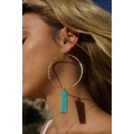 Nova Toasted Turquoise Bar Hoops Earrings