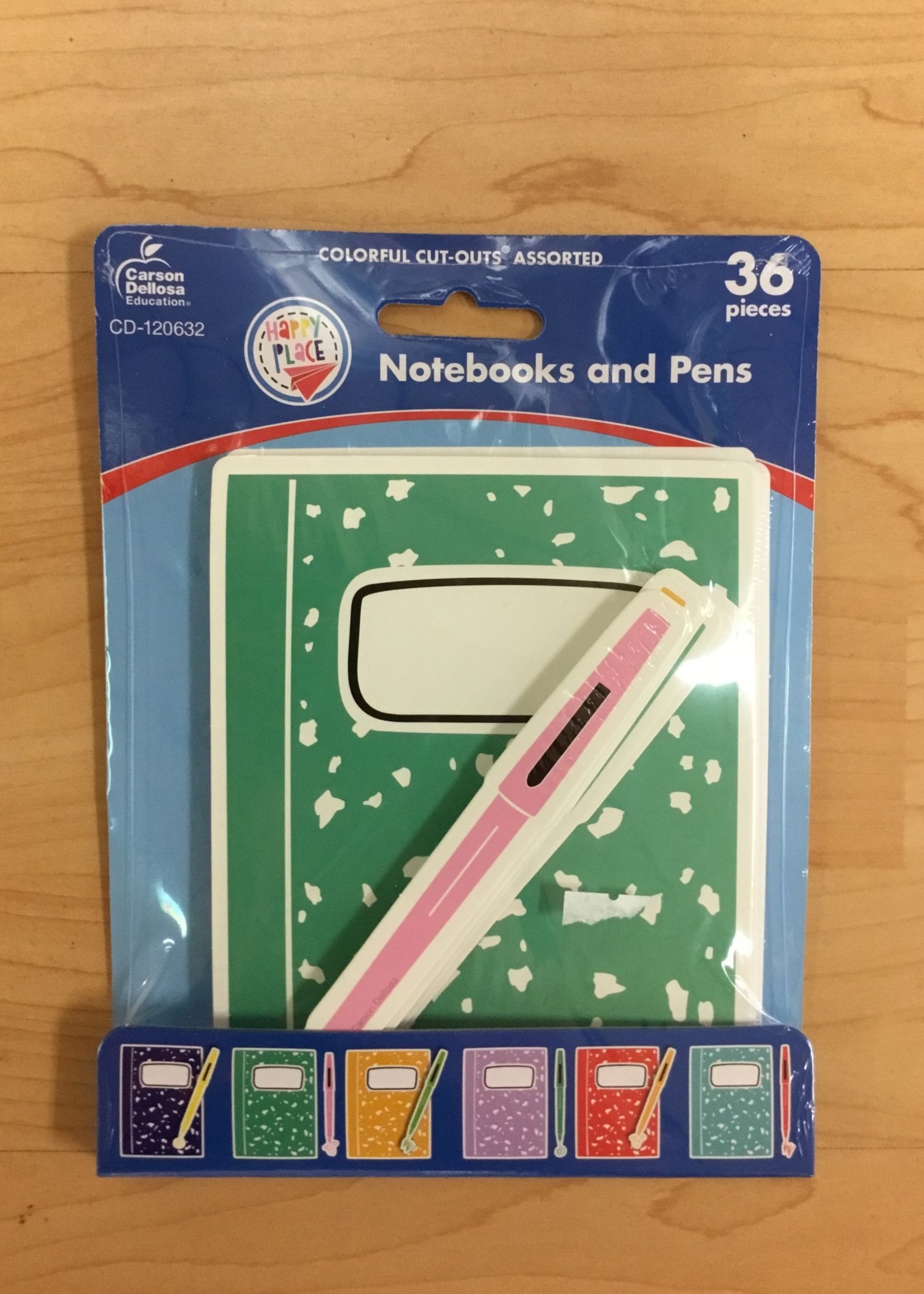 Happy Place Notebooks & Pens Cutouts 36pc