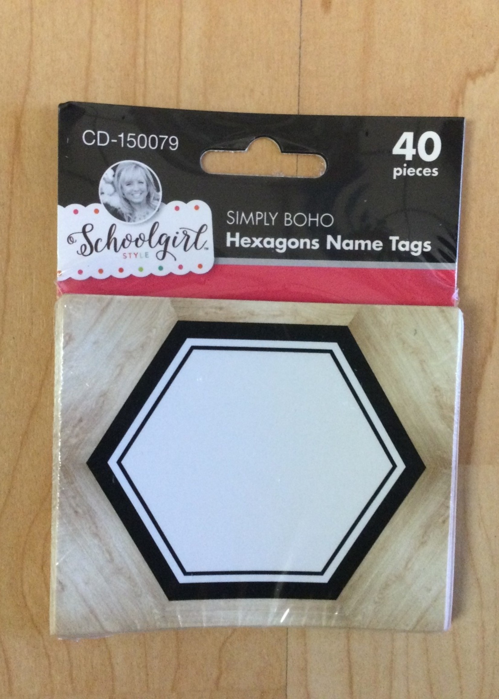Schoolgirl Style Simply Boho Hexagon Labels 40pc