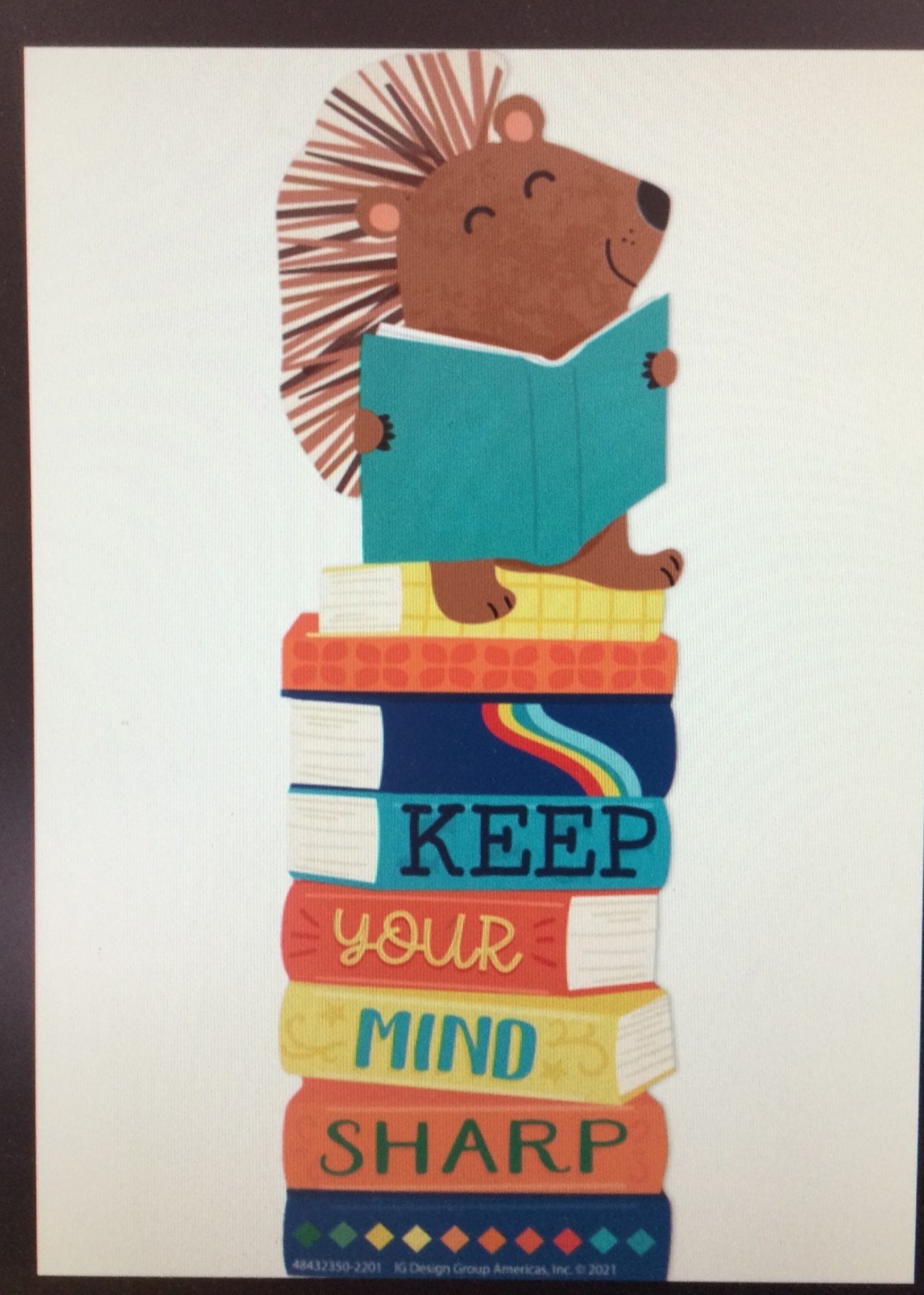 Keep Your Mind Sharp Hedge Hog Bookmarks