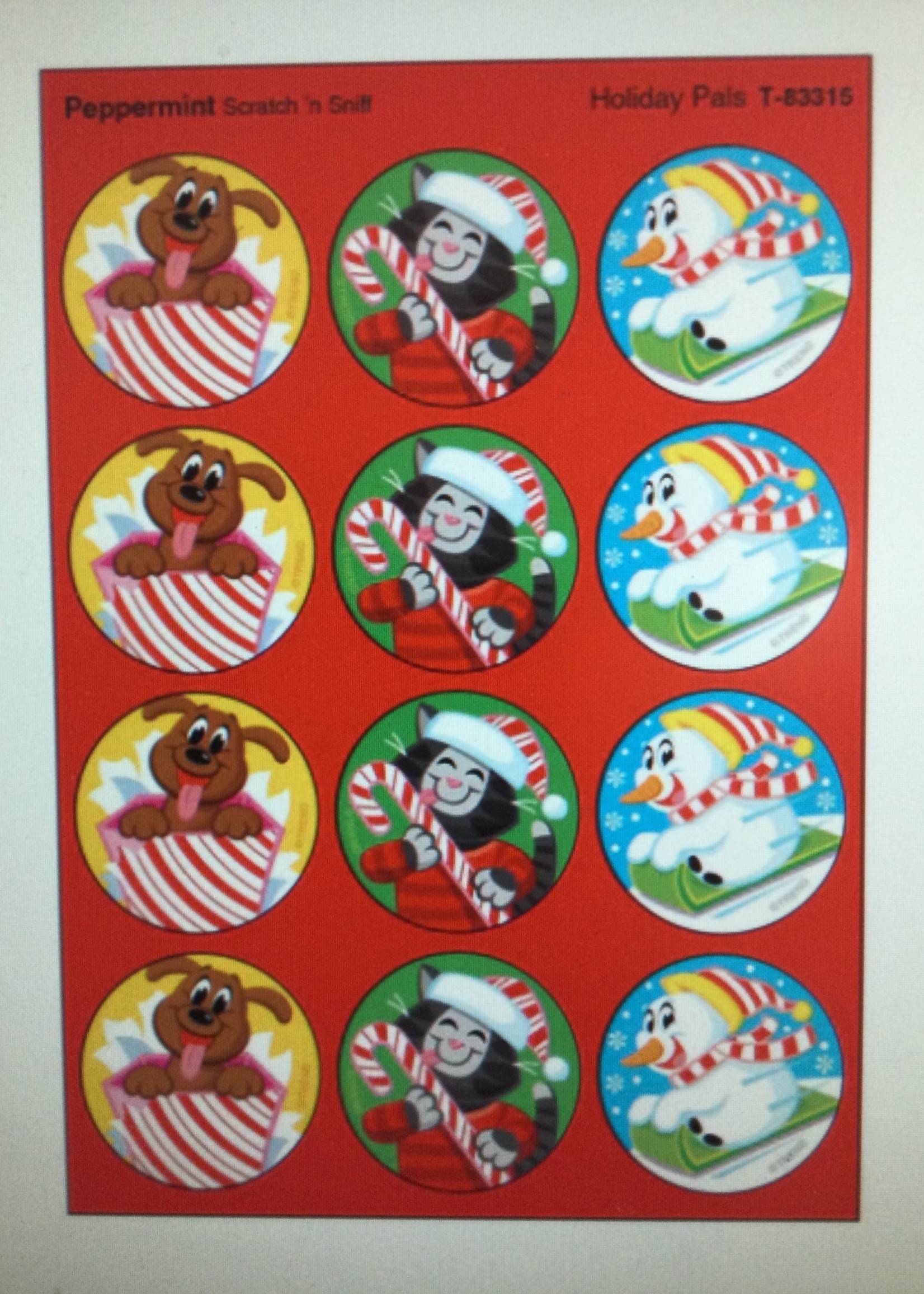 Holiday Pals Peppermint Sticker Holiday Pals Scratch 'n Sniff Peppermint Stickers  48pc