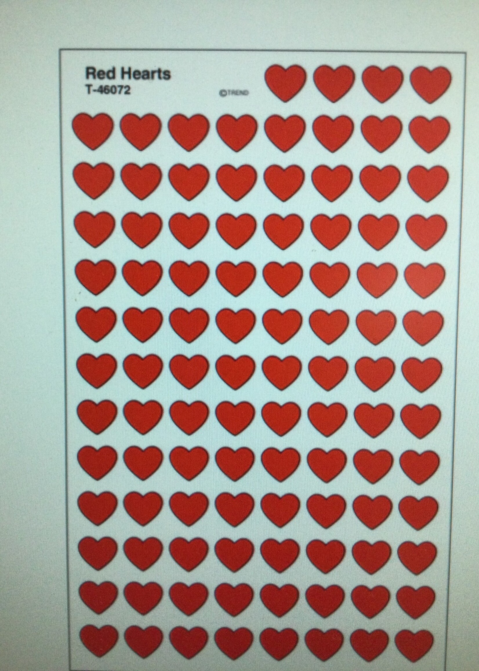 Red Heart Mini Stickers Red Hearts Mini Stickers 8 sheets
