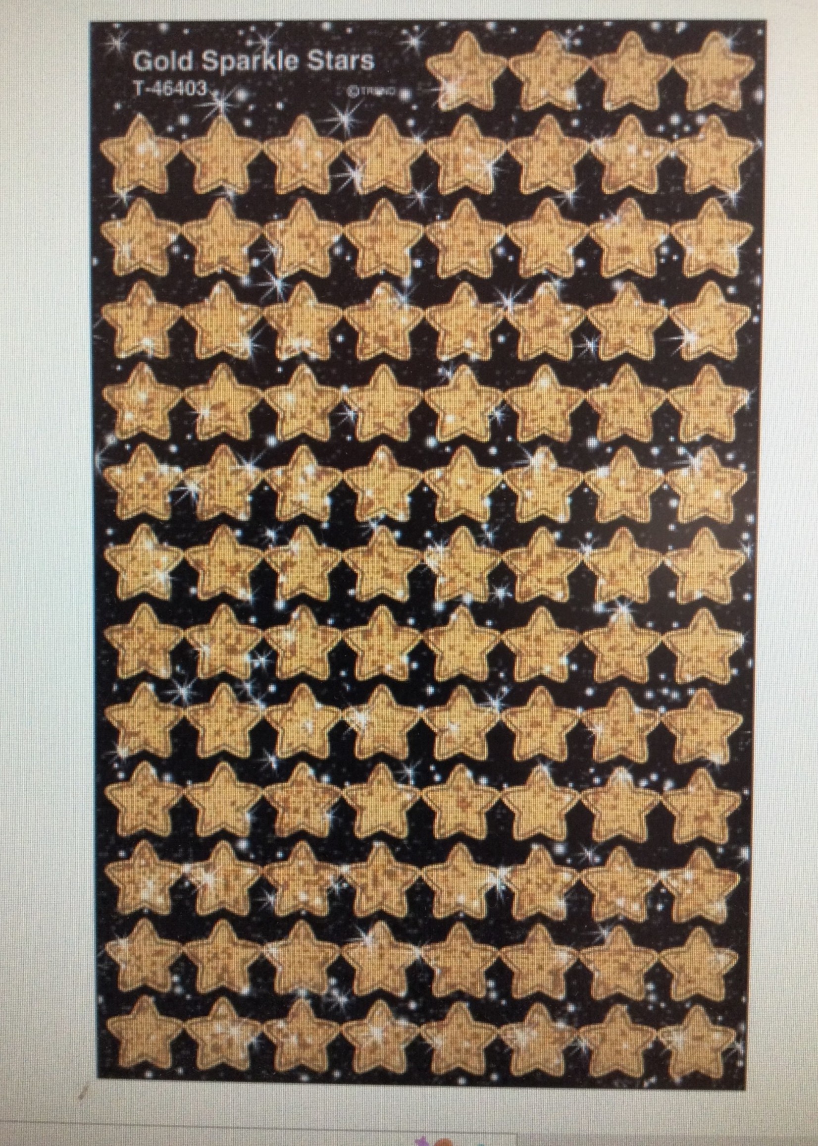 Gold Sparkle Stars Mini Sticker (400)