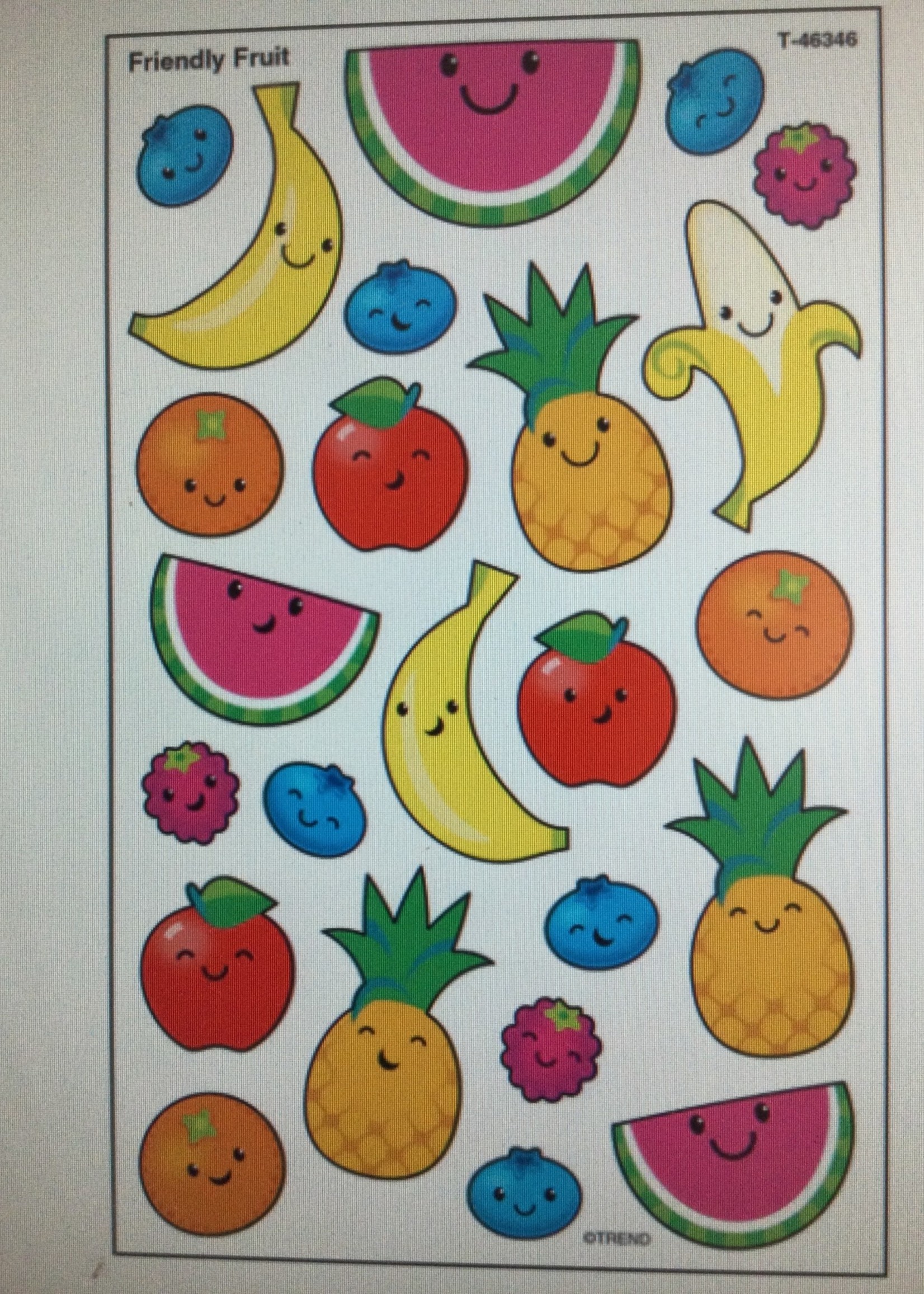 Friendly Fruit Stickers Friendly Fruit Stickers 8 sheets