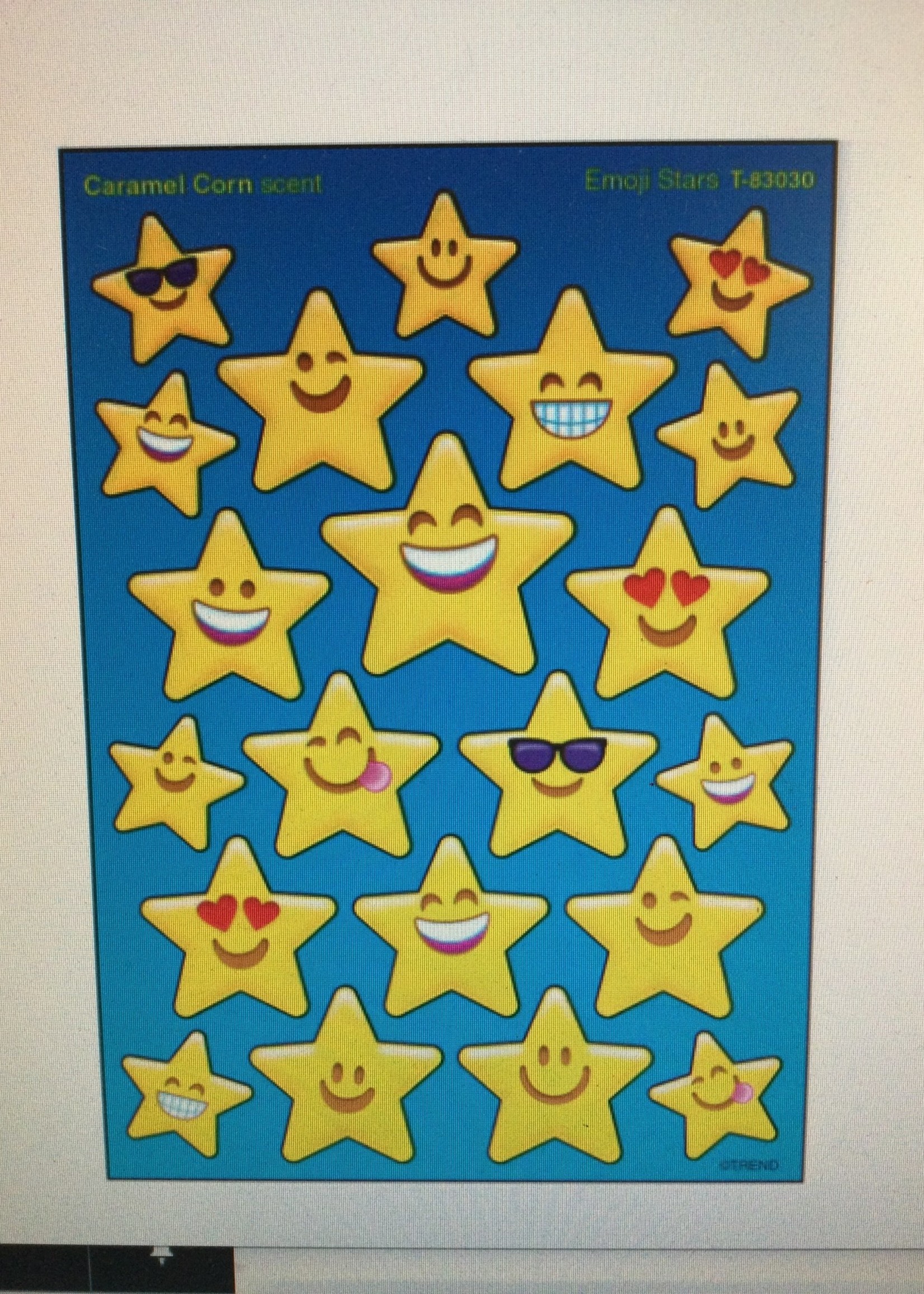Emoji Stars Stinky Stickers Emoji Stars Caramel Corn Stinky Stickers