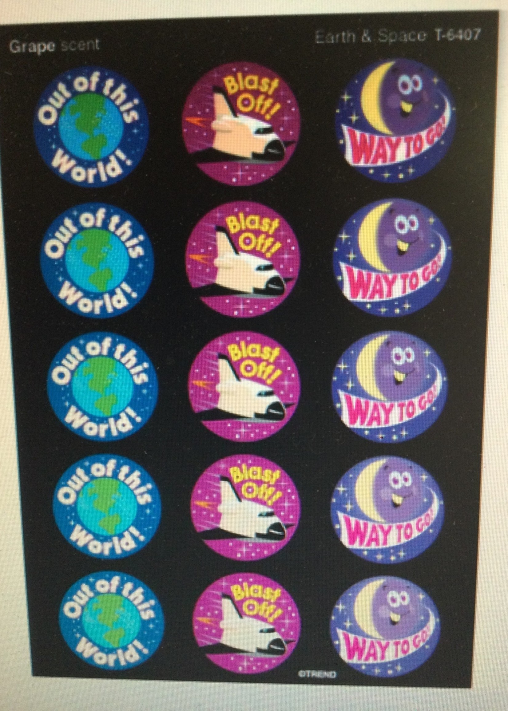 Earth & Space Grape Scented Sti Earth & Space Grape Scented Stickers