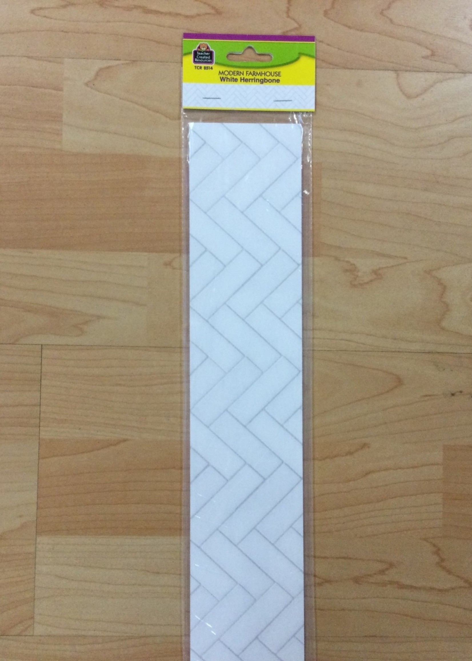 Modern Farmhouse White Herringbone Border