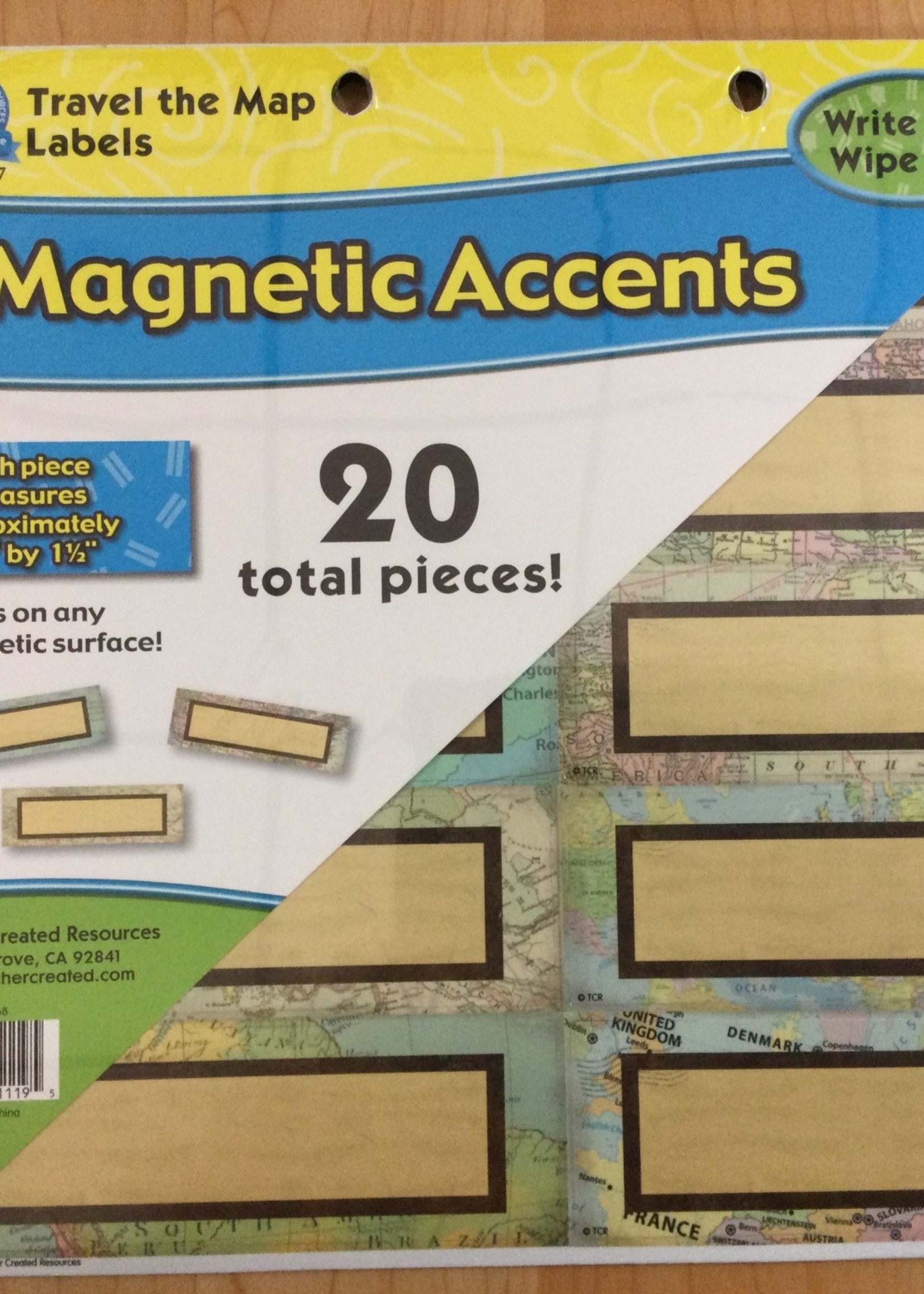 Travel the Map Magnetic Labels 20pc