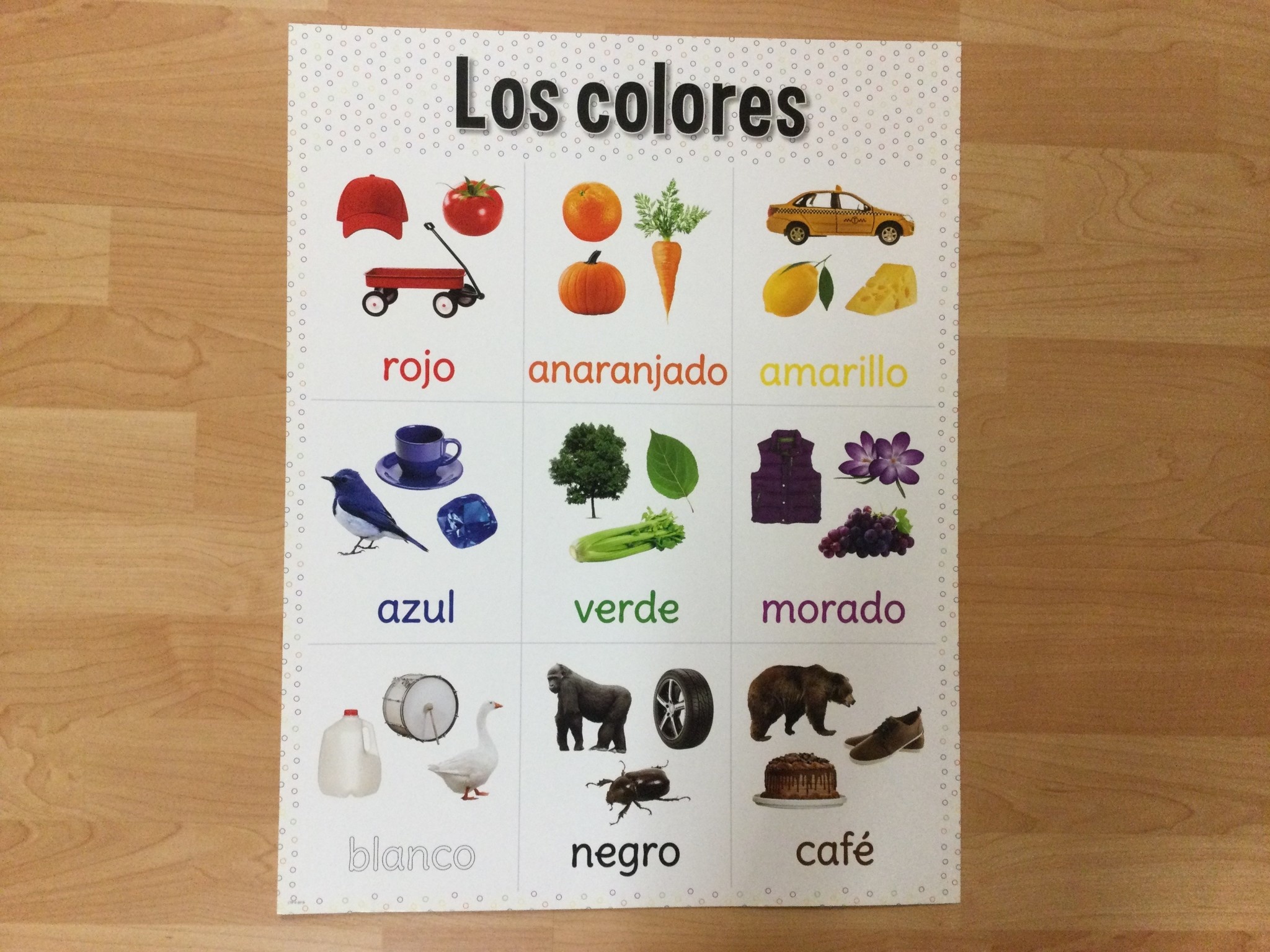 Los Colores Chart - School Spot