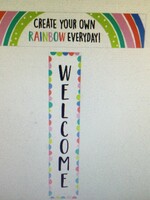 Rainbow Doodles Welcome Banner