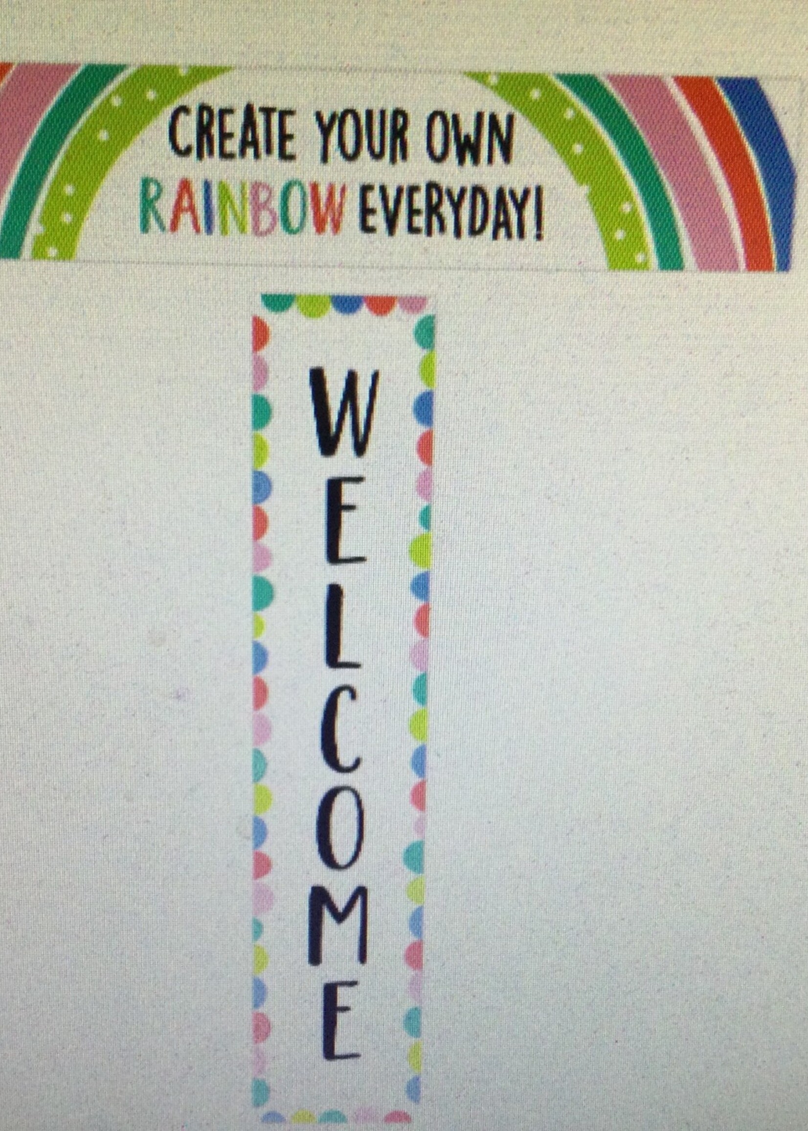Rainbow Doodles Welcome Banner