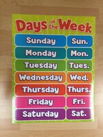 Days of the Week Chart Days of the Week Chart