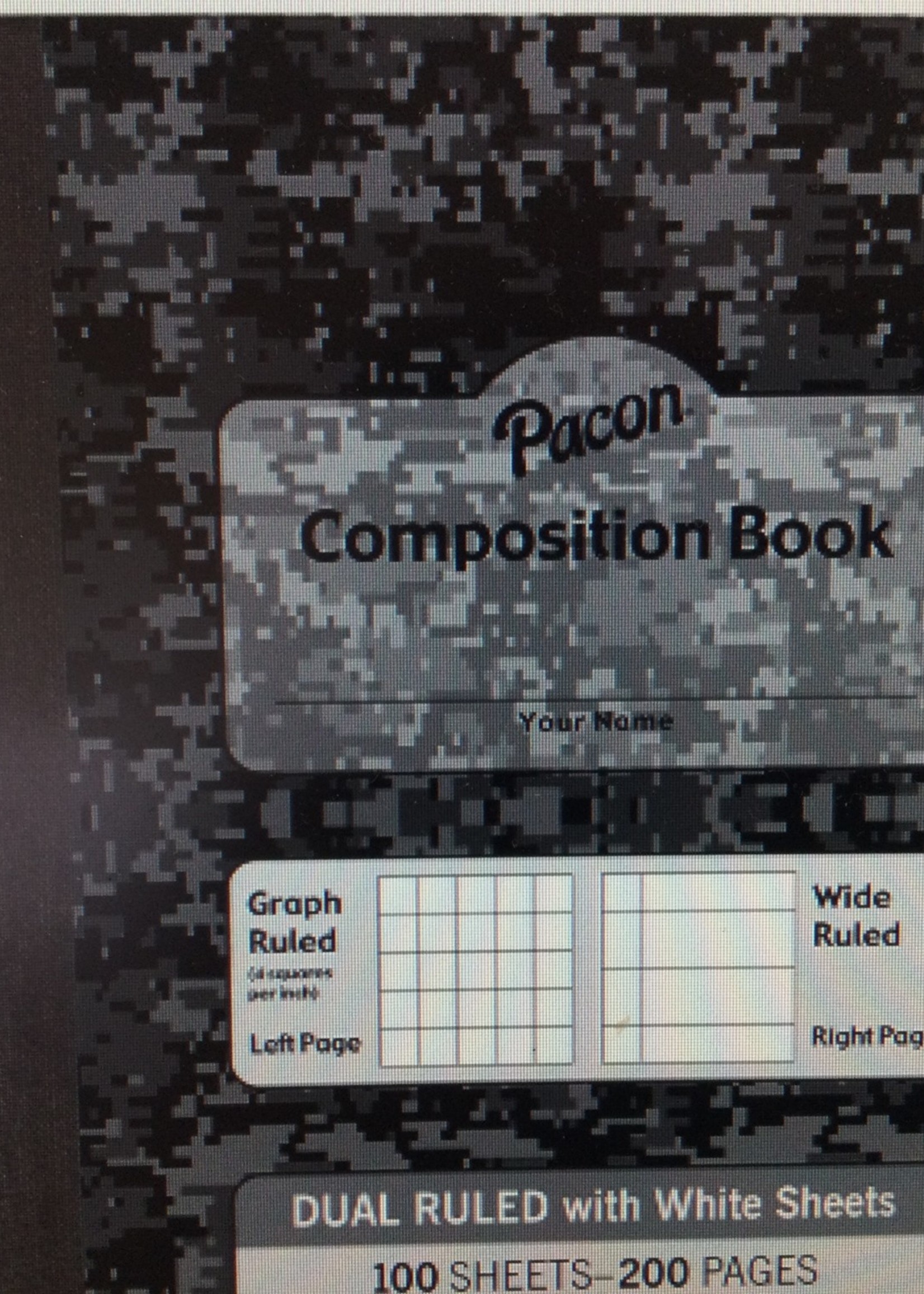 Graphing Grid & Wide Ruled Composition Book