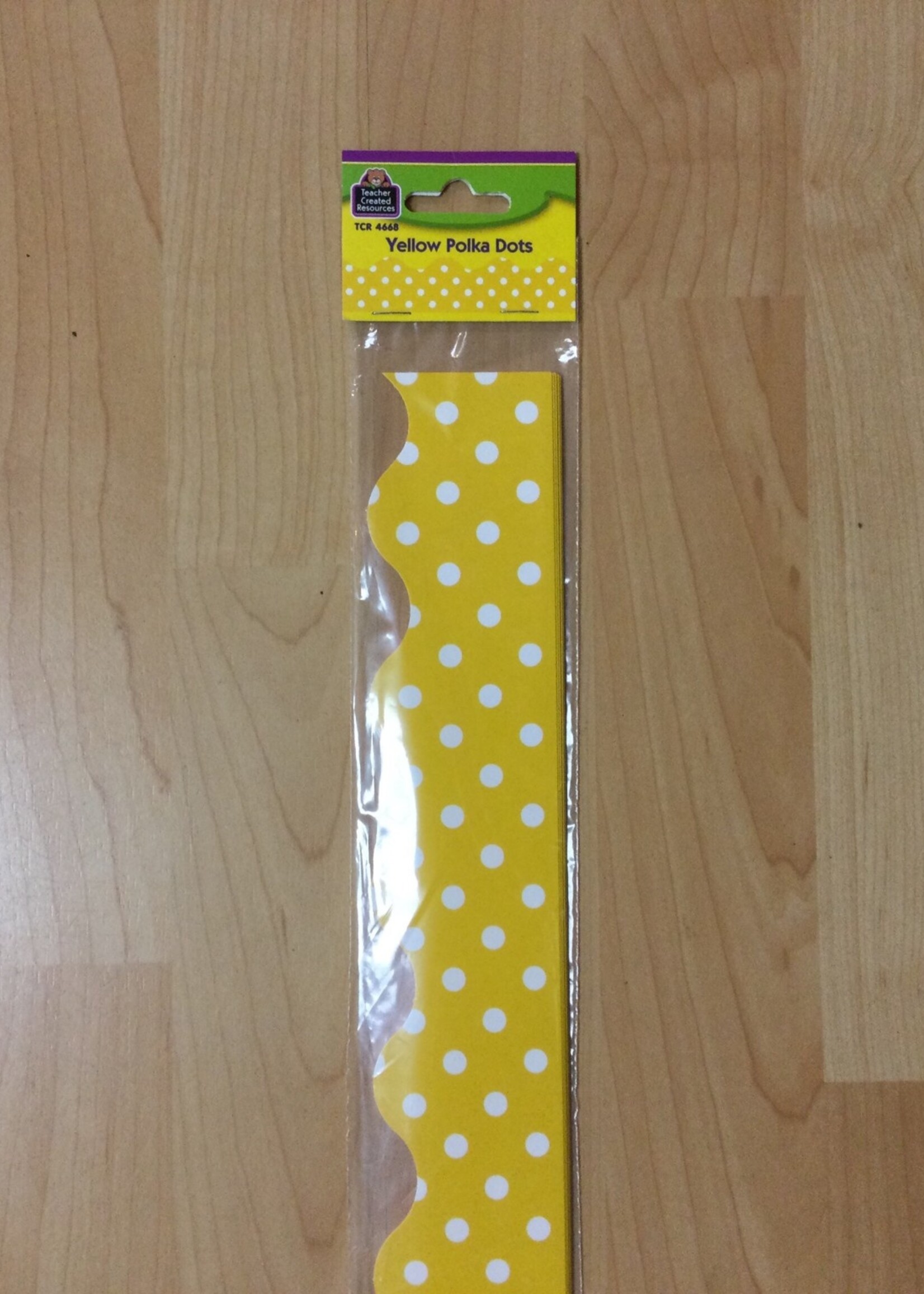 Yellow Polka Dot Border Yellow Polka Dot Scalloped Border