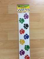 Colorful Paw Print Straight Border 35'