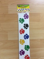 Colorful Paw Print Straight Border