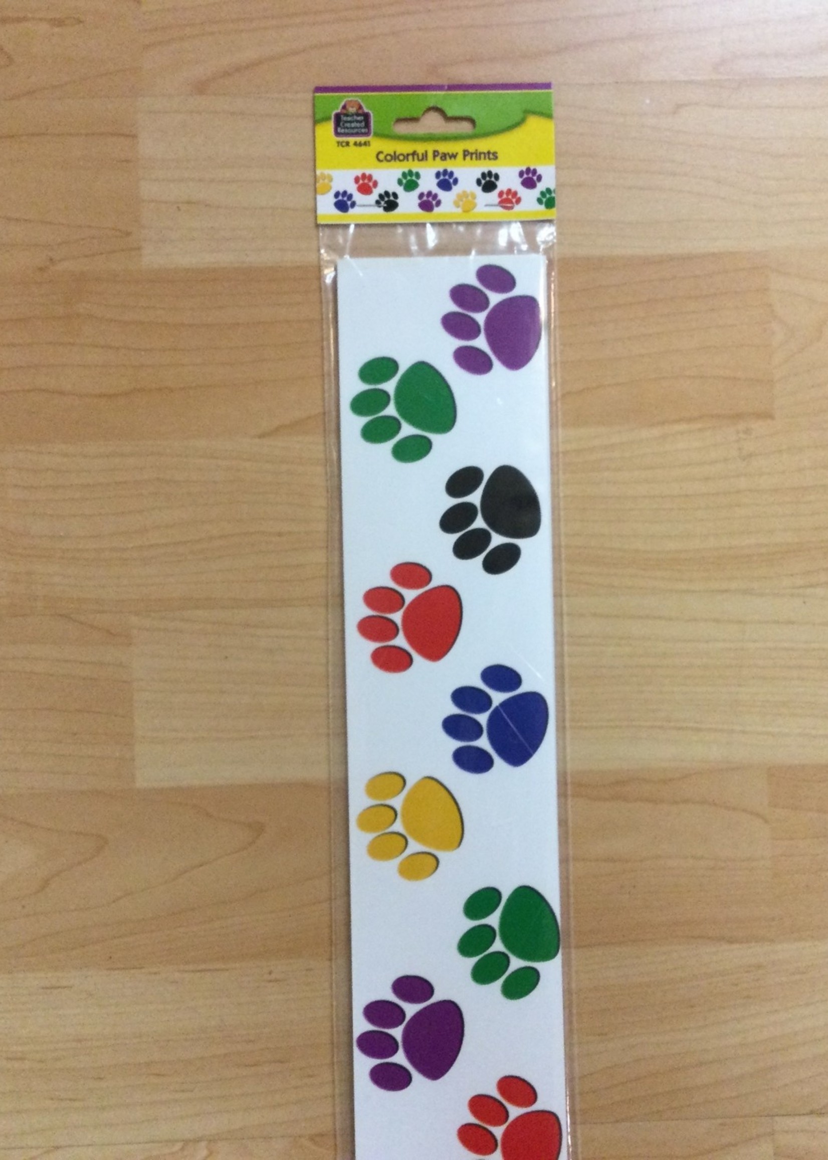 Colorful Paw Print Straight Border 35'