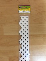 Black Polka Dots on White Scall Black Polka Dots on White Scalloped Border 35'
