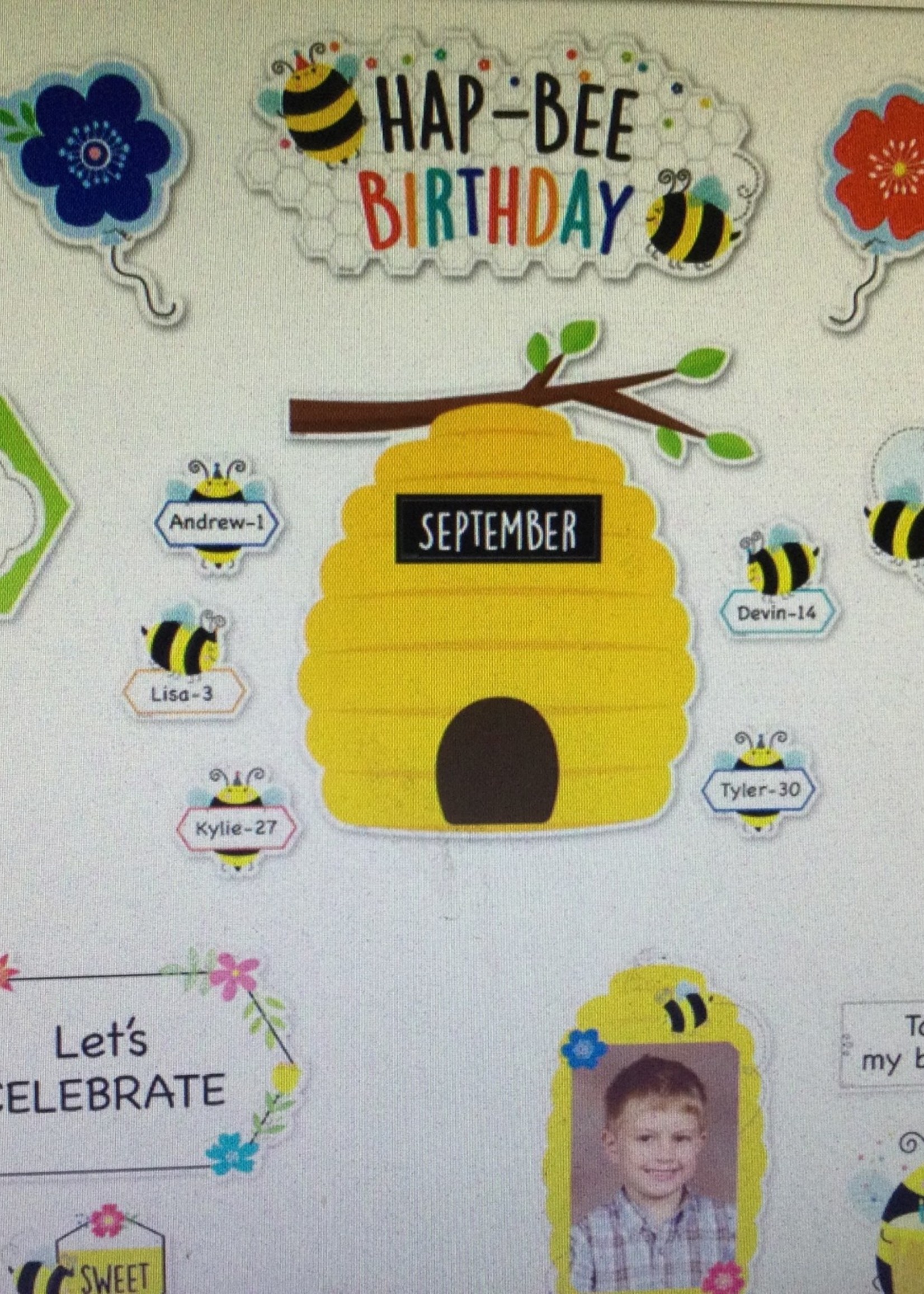 Busy Bees Birthday Bees Mini Bulletin Board