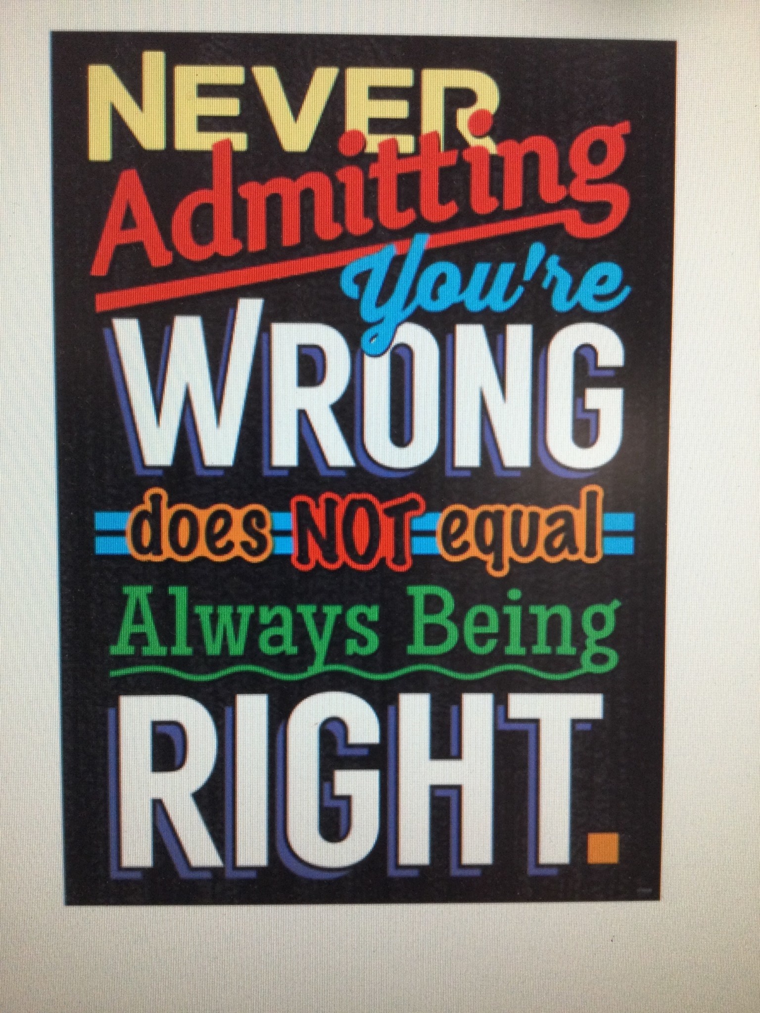 Never Admitting You're Wrong Poster - School Spot