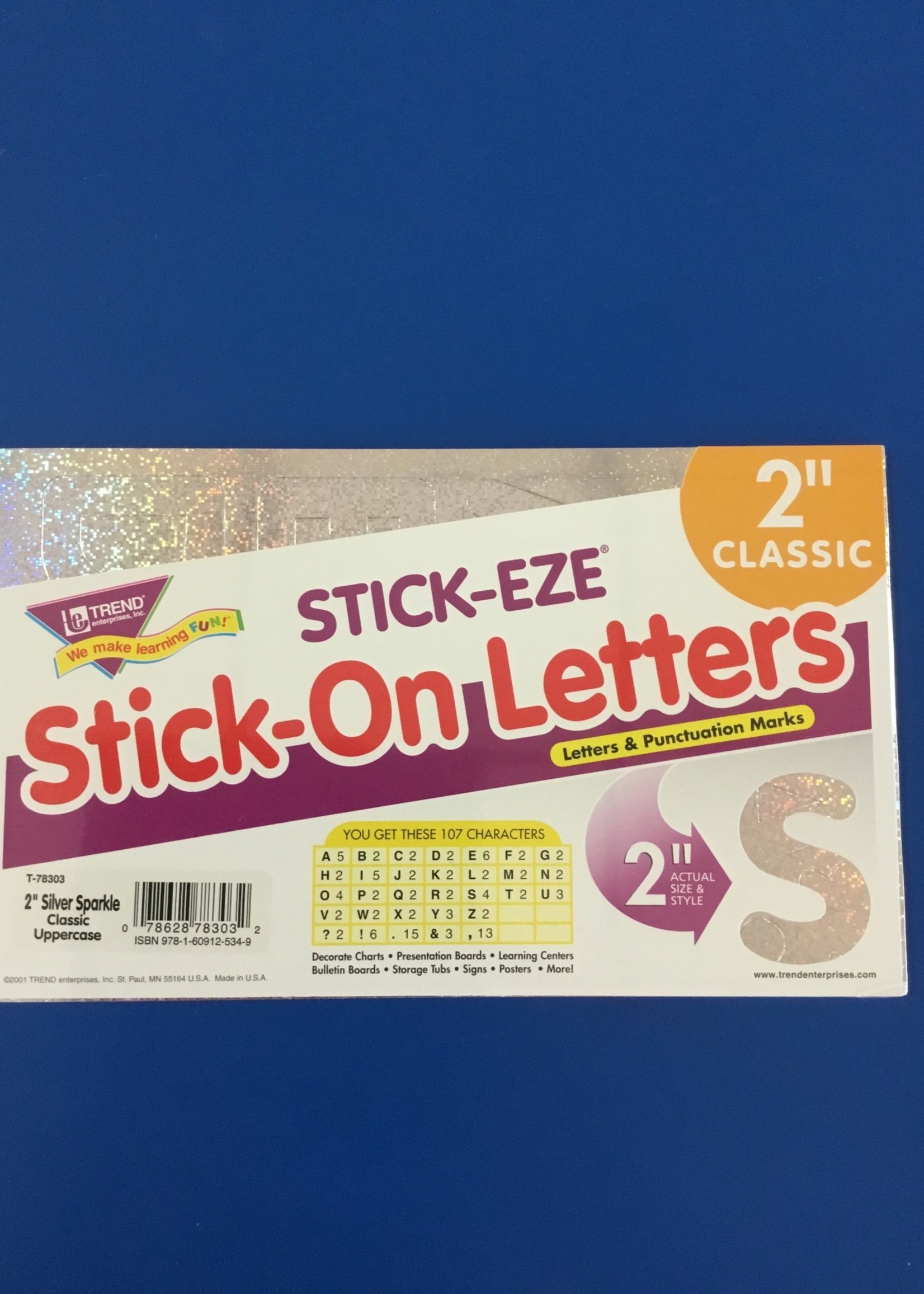 2" Uppercase Silver Stick-On Letters 107pc