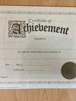 Certificate of Achievement 30pk