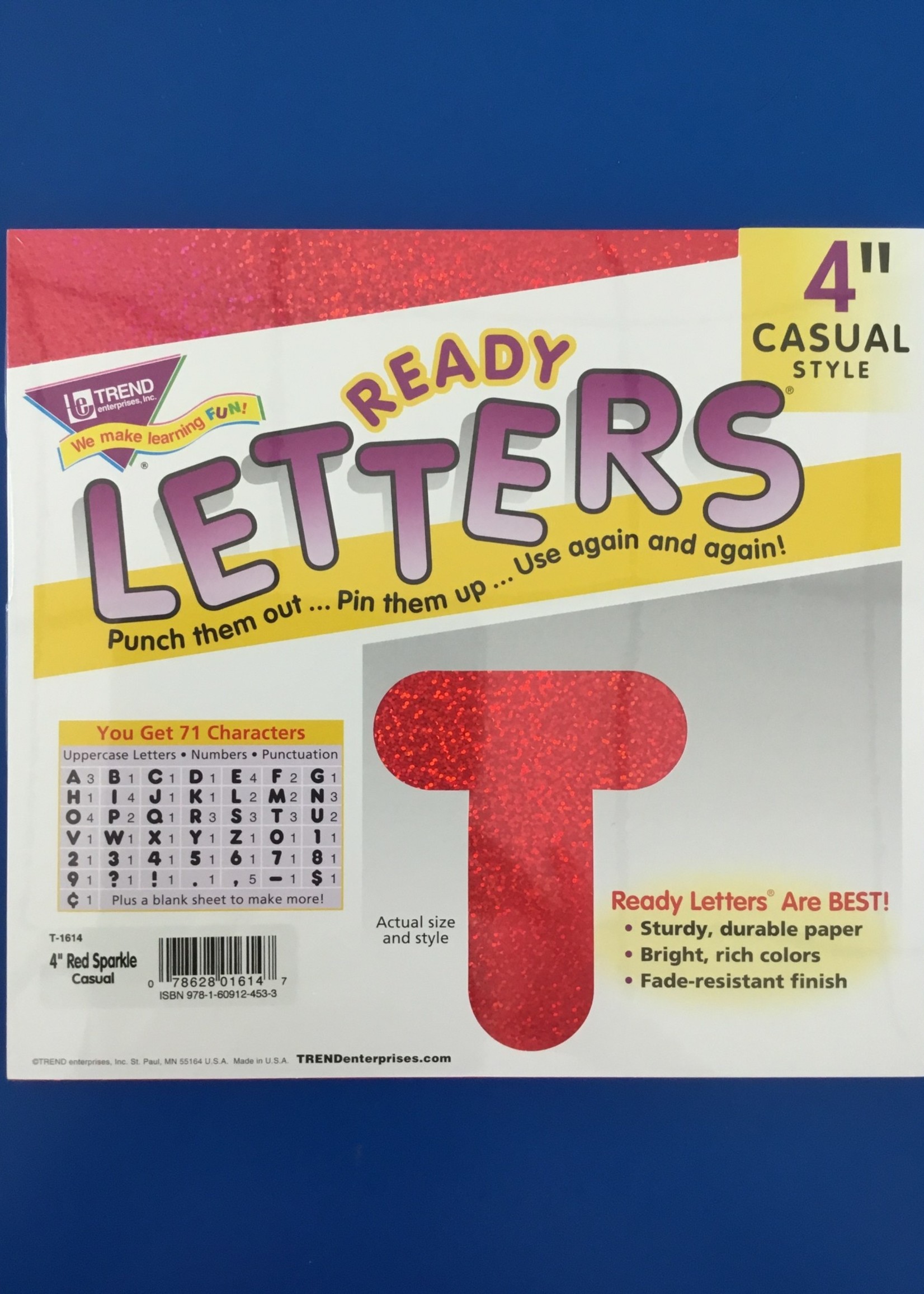 4" Red Sparkle Casual Letters 71pc