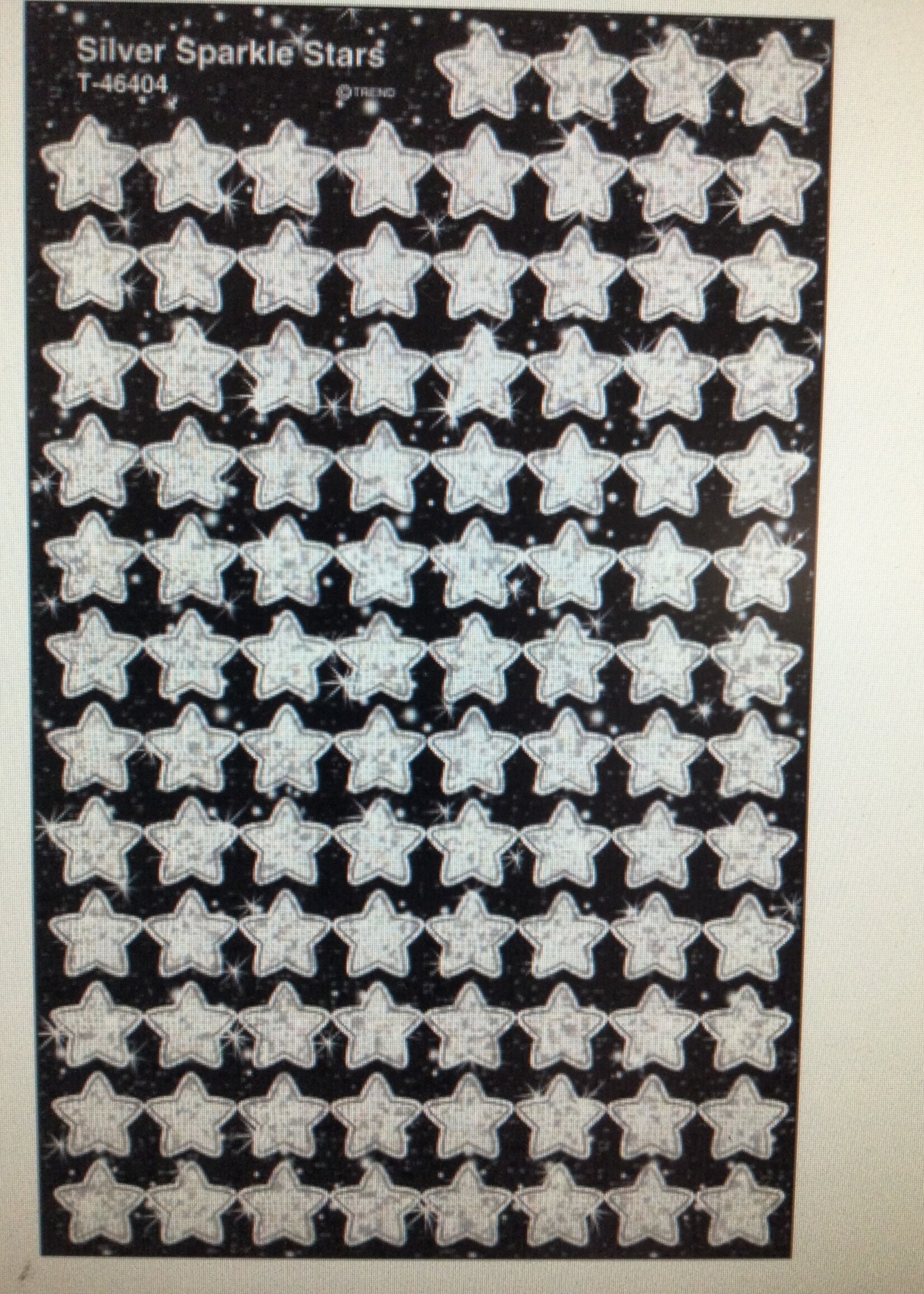 Silver Sparkle Stars Stickers 400pc