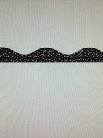 White Messy Dots on Black Magnetic Scalloped Border 12 12"pc