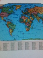 Laminated World Wall Map 49"x33"