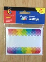 Rainbow Scallops Name Labels Rainbow Scallops Labels 36pc