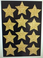 Gold Sparkle Stars Magnets 12