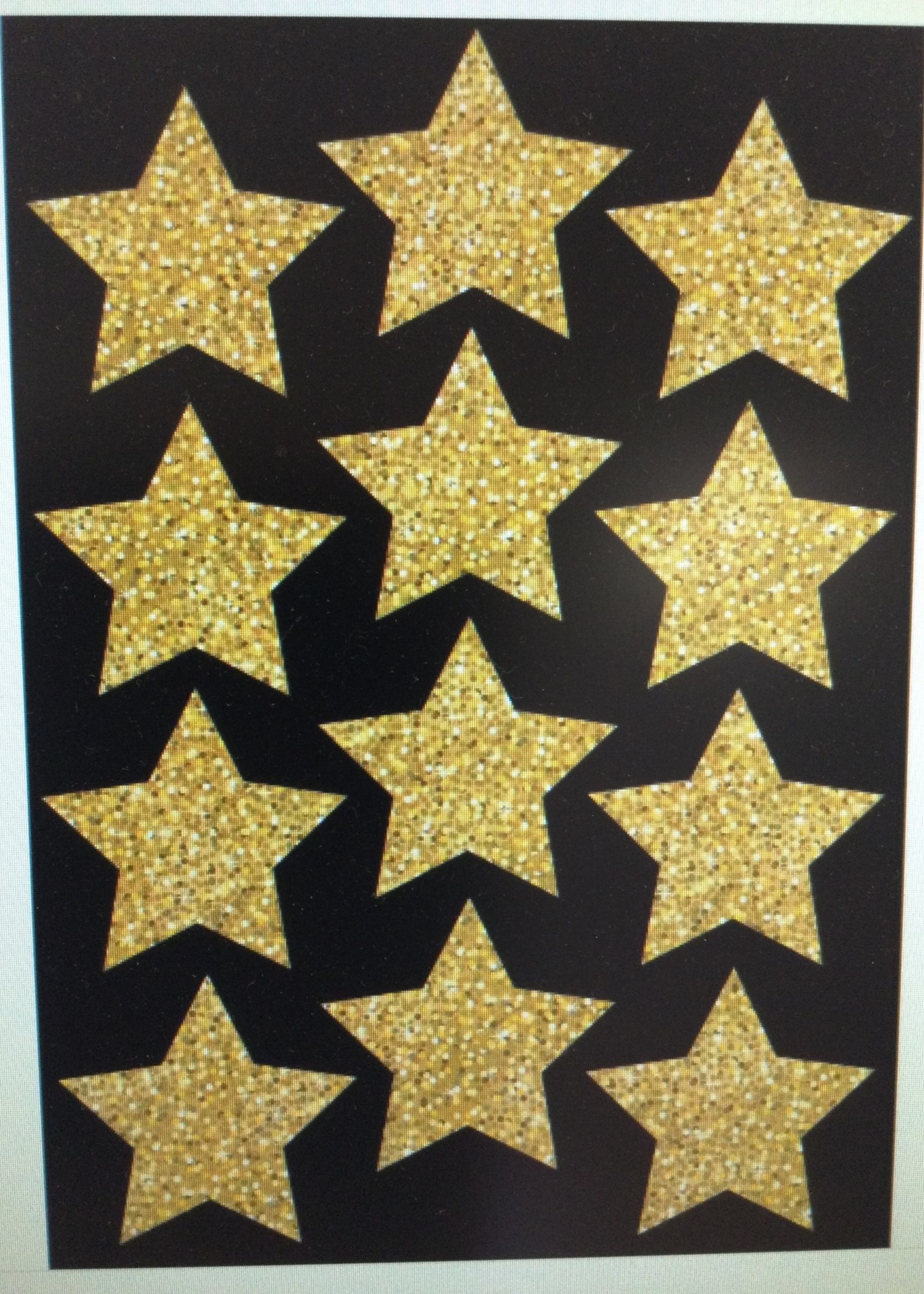 Gold Sparkle Stars Magnets 12