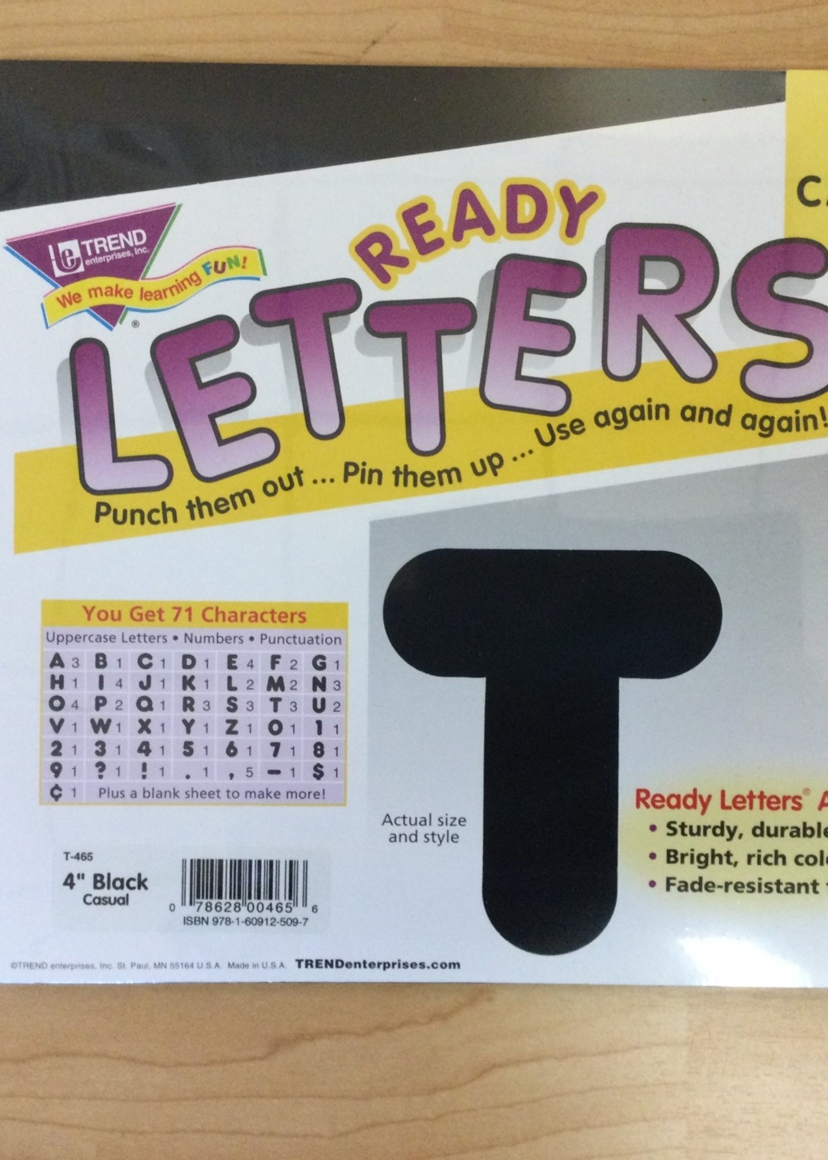 Black 4" Casual Letters Black 4" Casual Letters