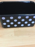 Small White Polka Dots on Black Storage Bin