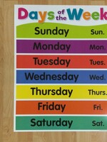 Days of the Week Chart Days of the Week Chart