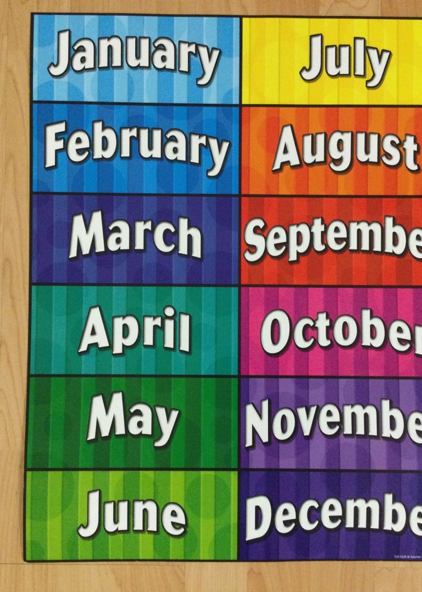 Months of the Year Chart Months of the Year Chart