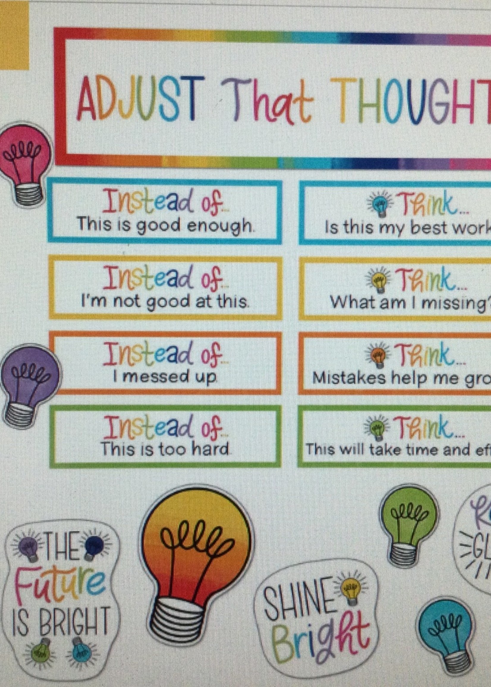 Schoolgirl Style Lightbulb Moments Growth Mindset Mini Bulletin Board